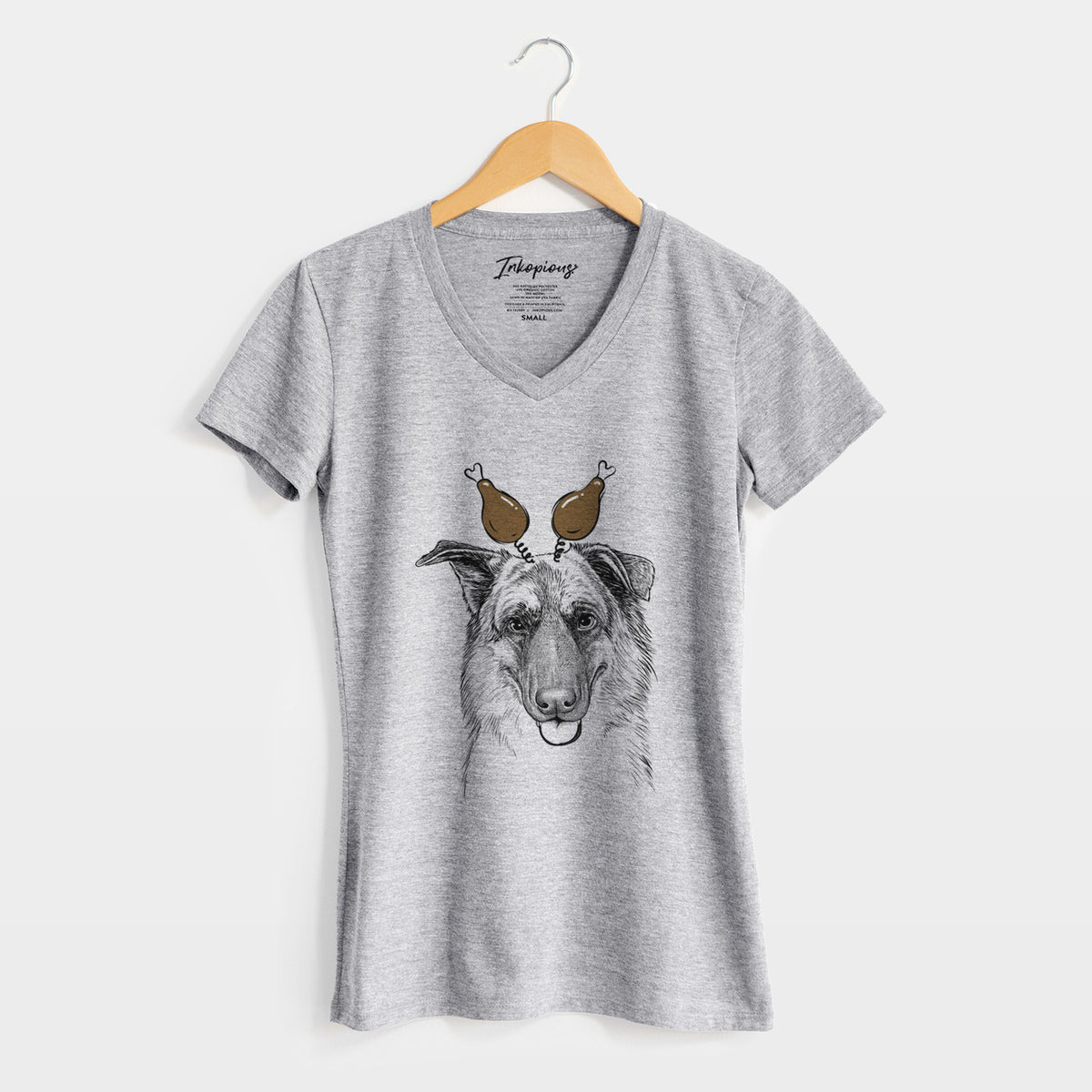 Thanksgiving Henry the German Shepherd - Women's Perfect V-neck Shirt
