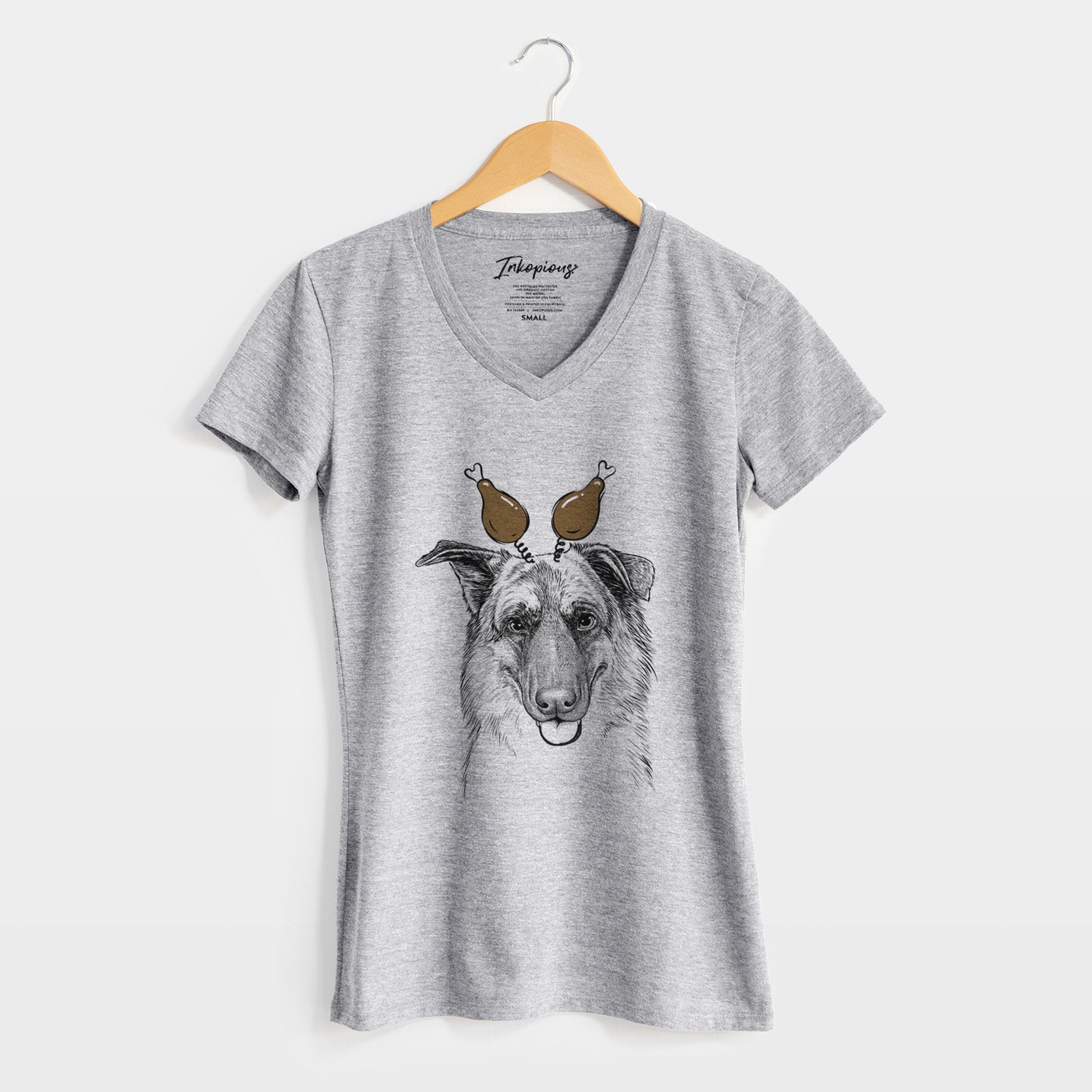 Thanksgiving Henry the German Shepherd - Women's Perfect V-neck Shirt