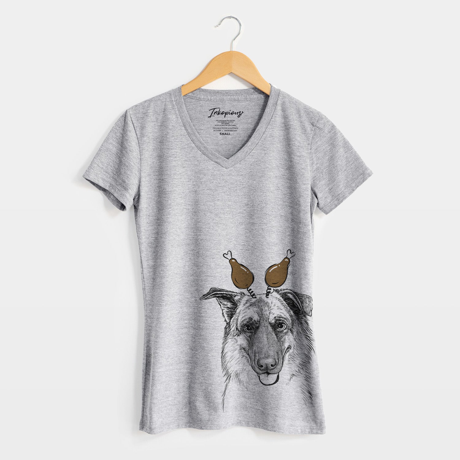 Thanksgiving Henry the German Shepherd - Women's Perfect V-neck Shirt