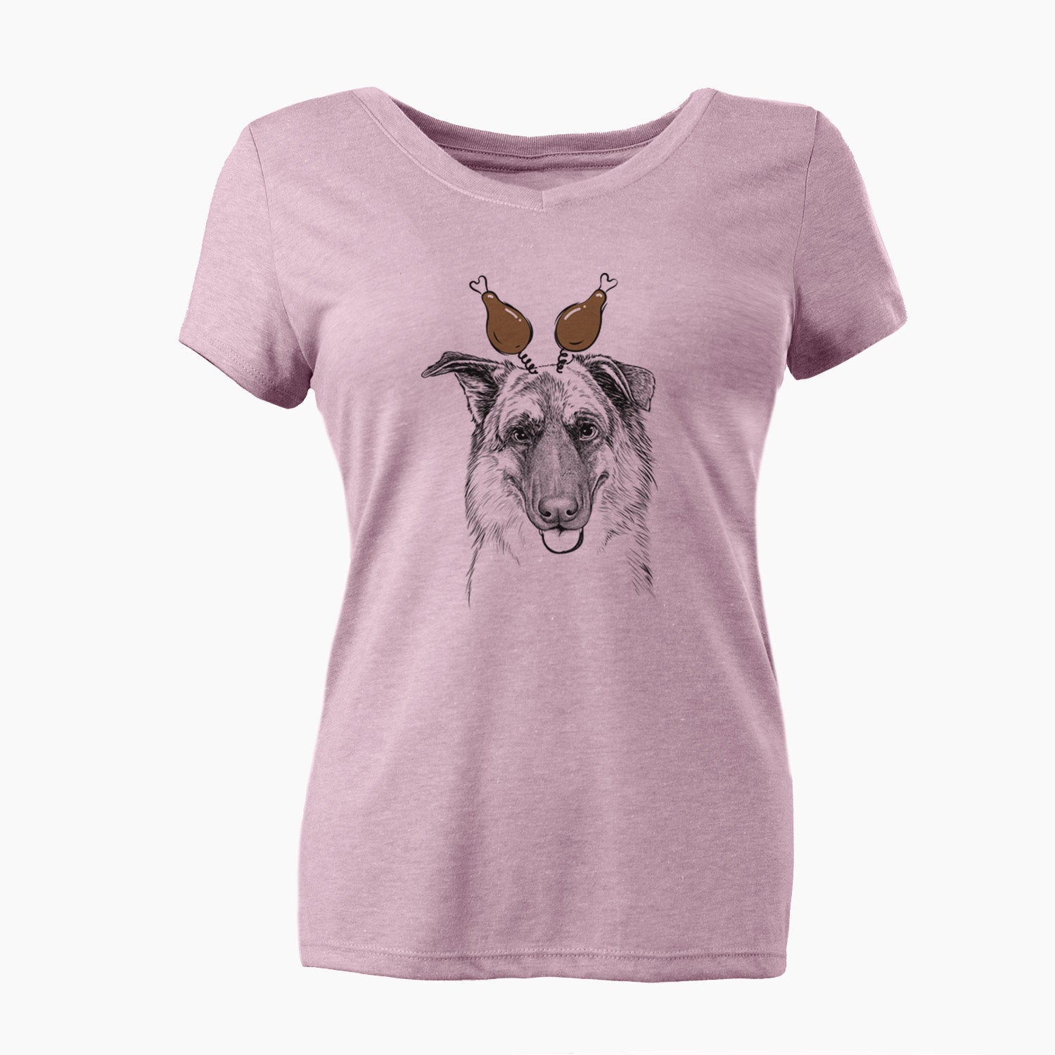 Thanksgiving Henry the German Shepherd - Women's Perfect V-neck Shirt