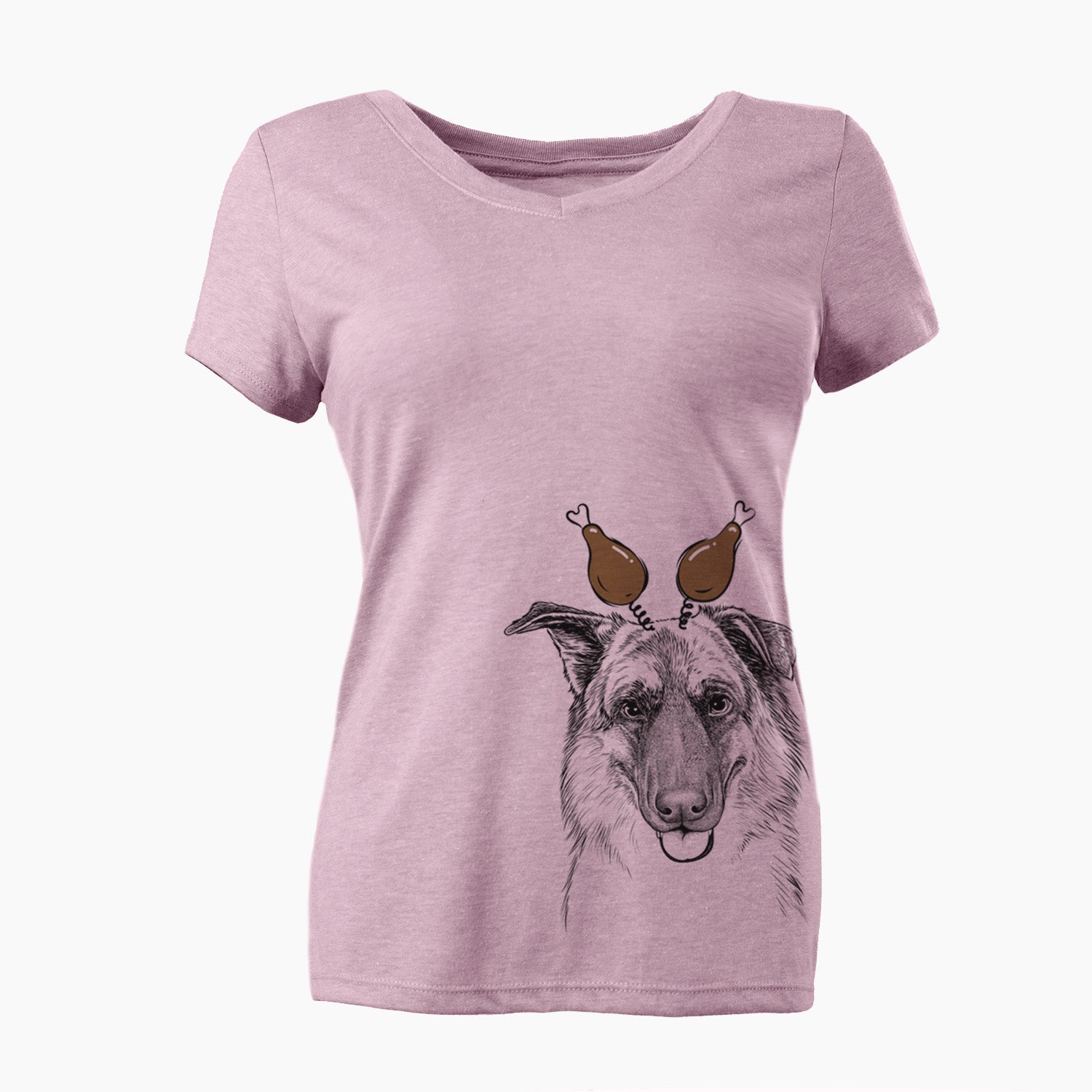 Thanksgiving Henry the German Shepherd - Women's Perfect V-neck Shirt