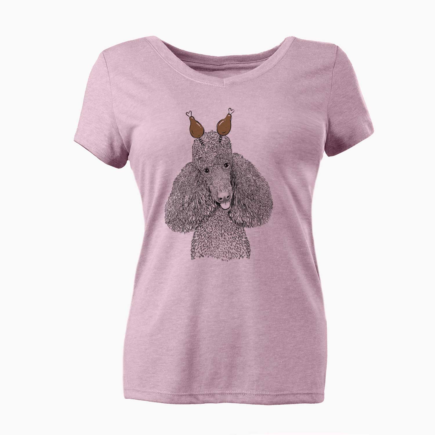 Thanksgiving Henry the Standard Poodle - Women's V-neck Shirt