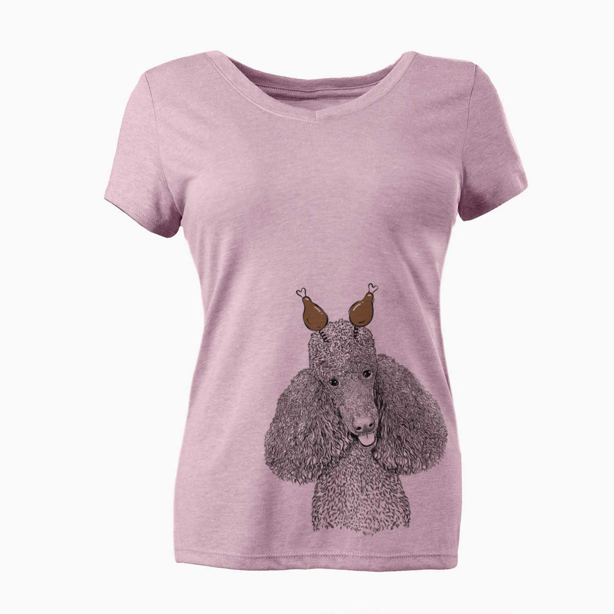 Thanksgiving Henry the Standard Poodle - Women's V-neck Shirt
