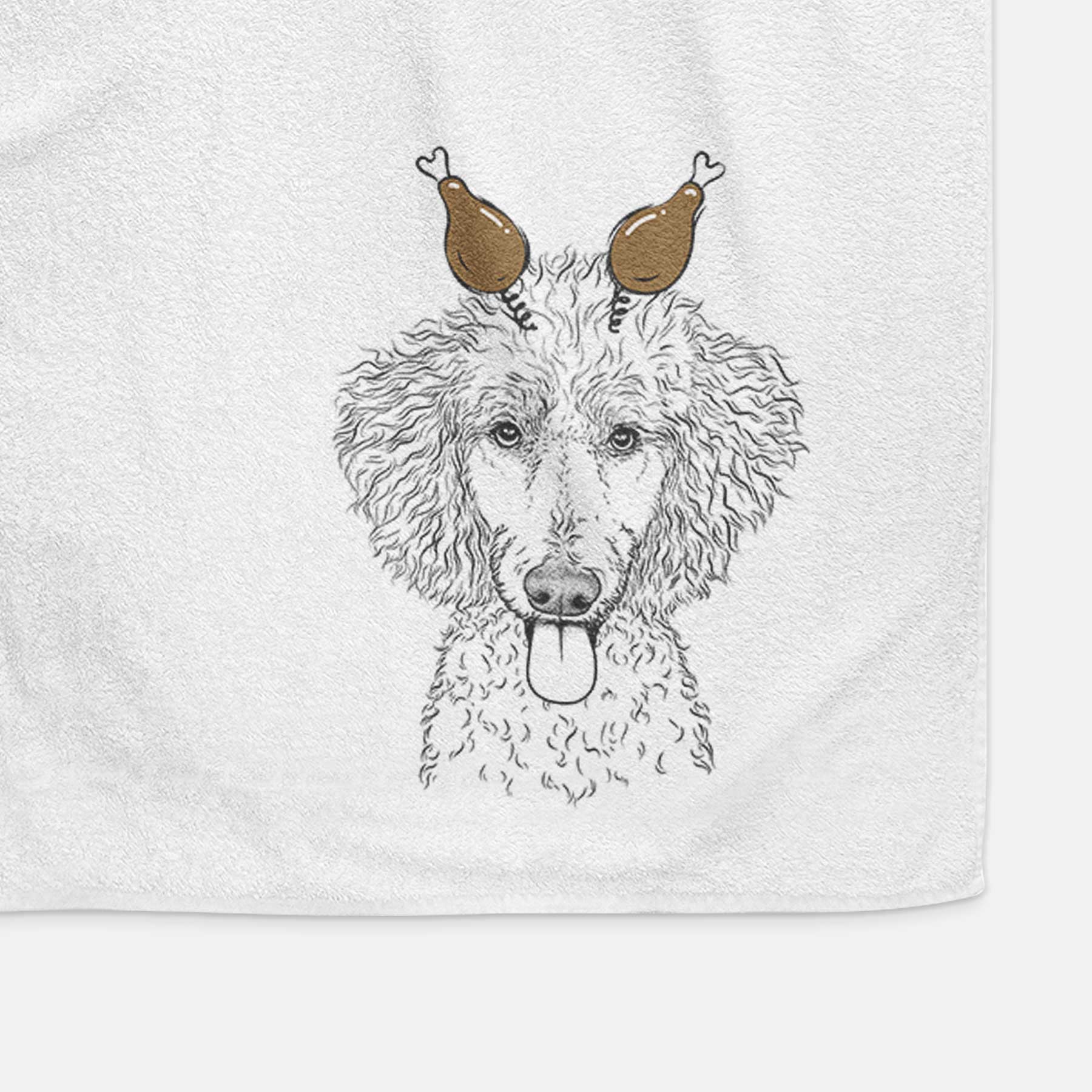 Henry the White Standard Poodle Decorative Hand Towel