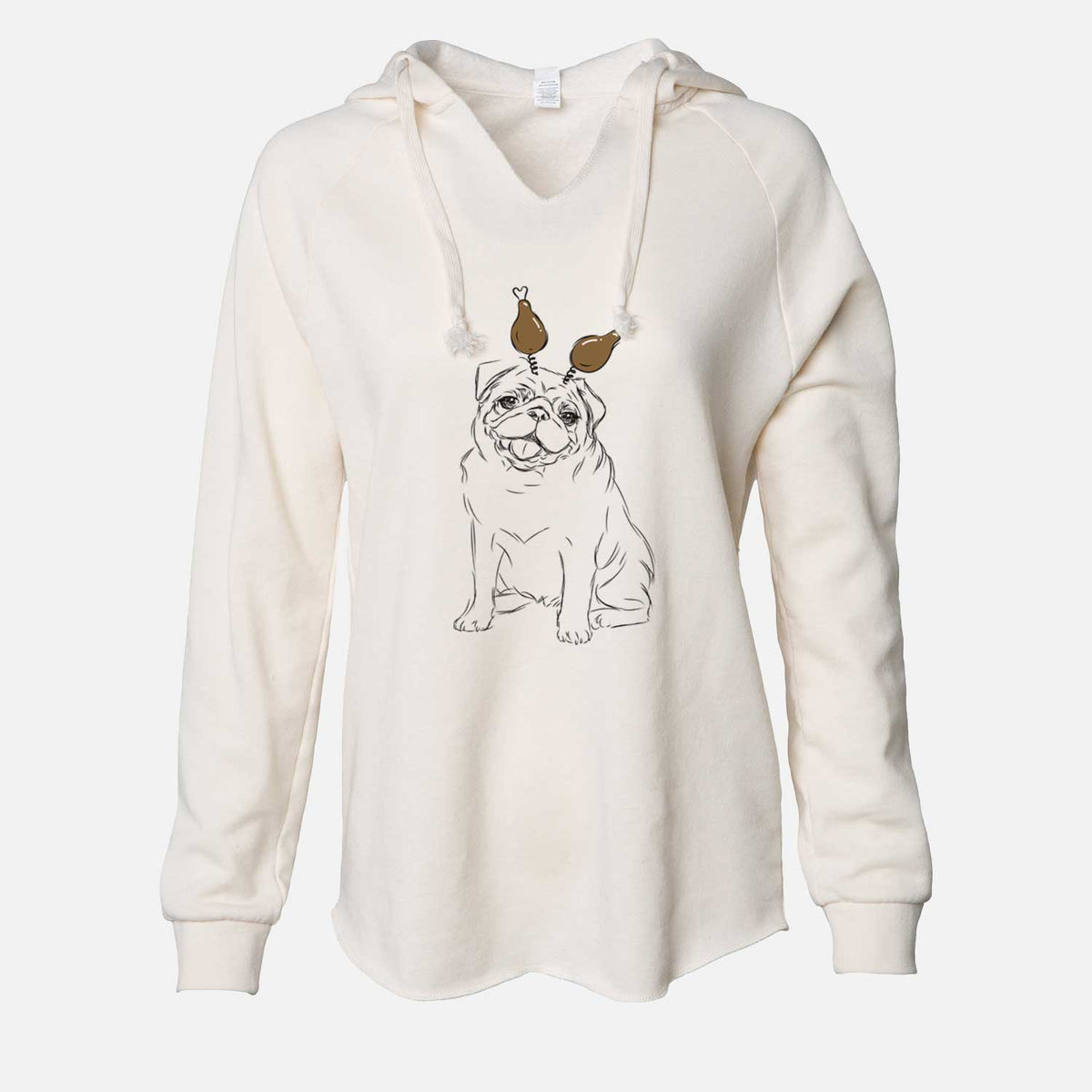 Thanksgiving Higgins the Pug - Cali Wave Hooded Sweatshirt