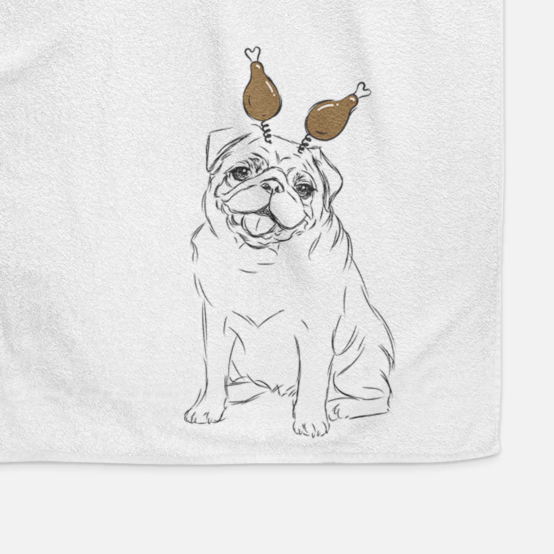 Higgins the Pug Decorative Hand Towel