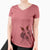 Thanksgiving Hoge the Aussiedoodle - Women's V-neck Shirt