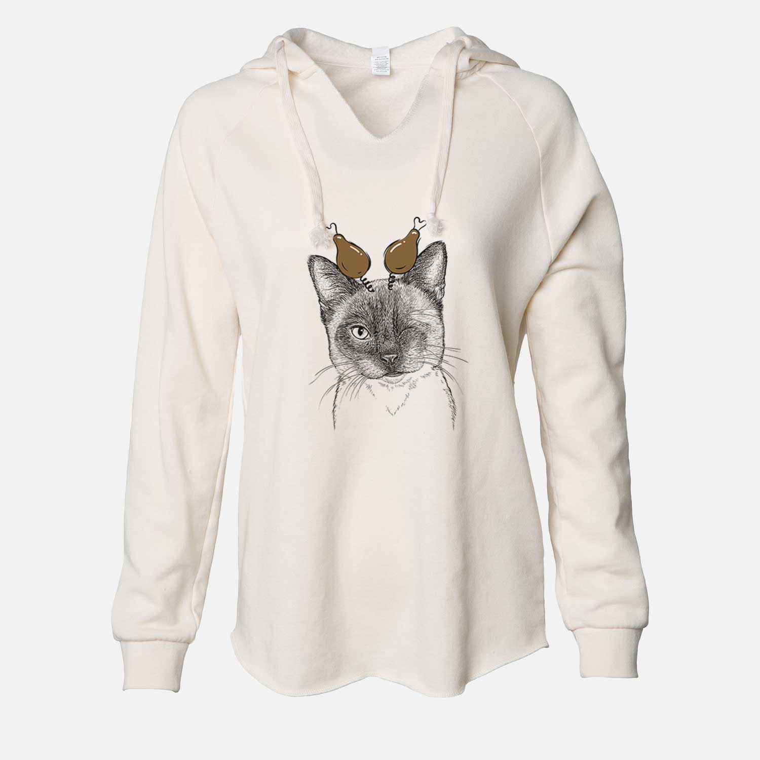 Thanksgiving Hoggle the Siamese Cat - Cali Wave Hooded Sweatshirt