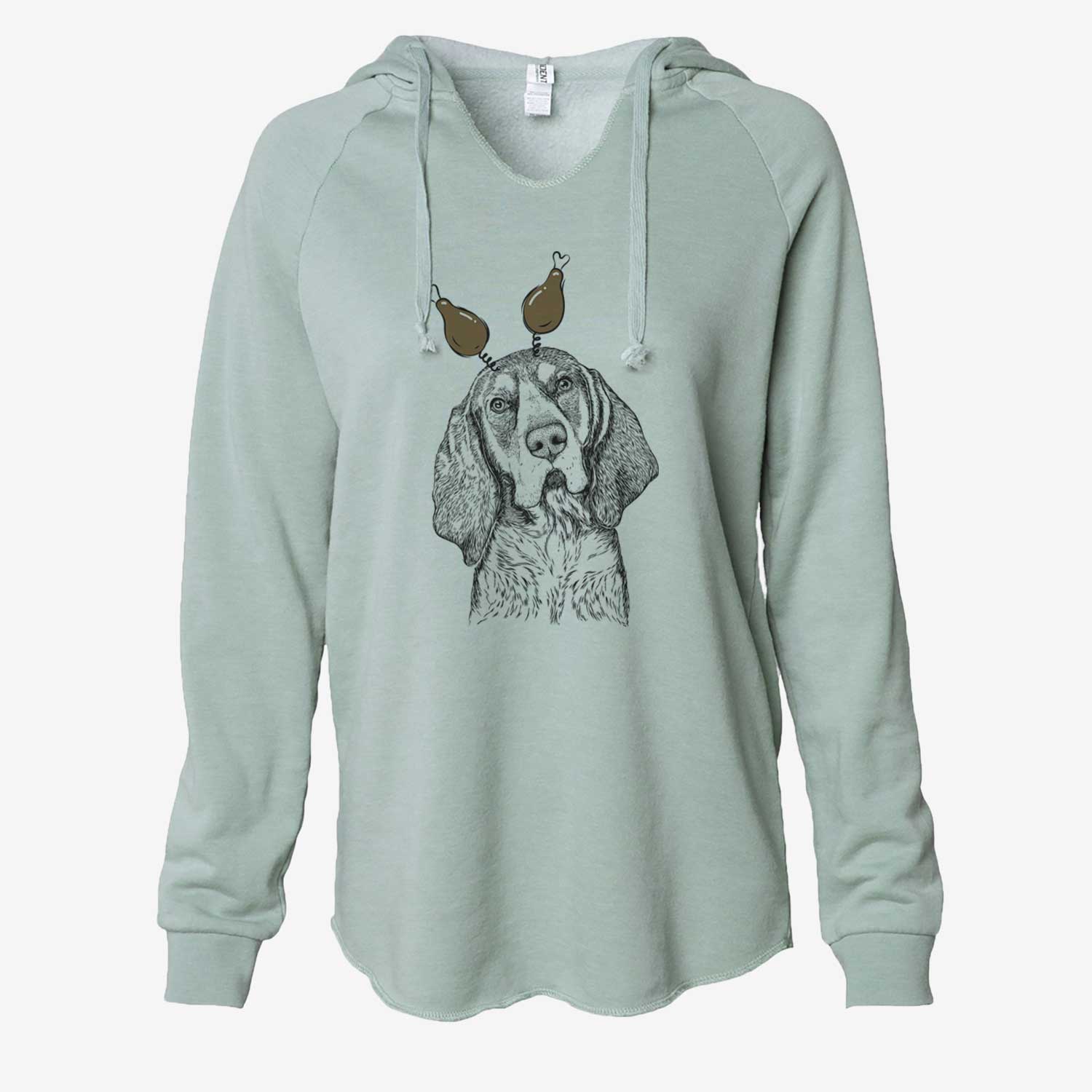 Thanksgiving Huck the Bluetick Coonhound - Cali Wave Hooded Sweatshirt