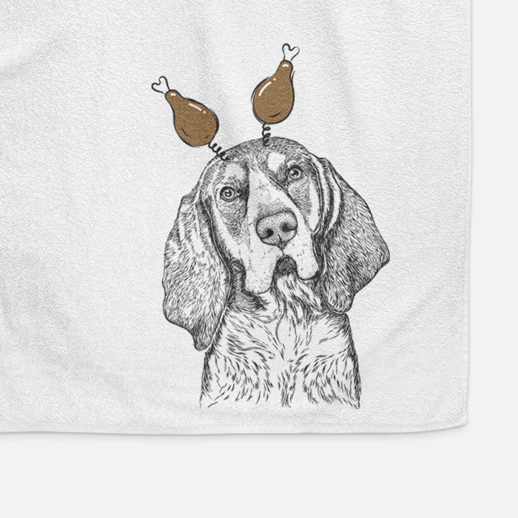 Huck the Bluetick Coonhound Decorative Hand Towel