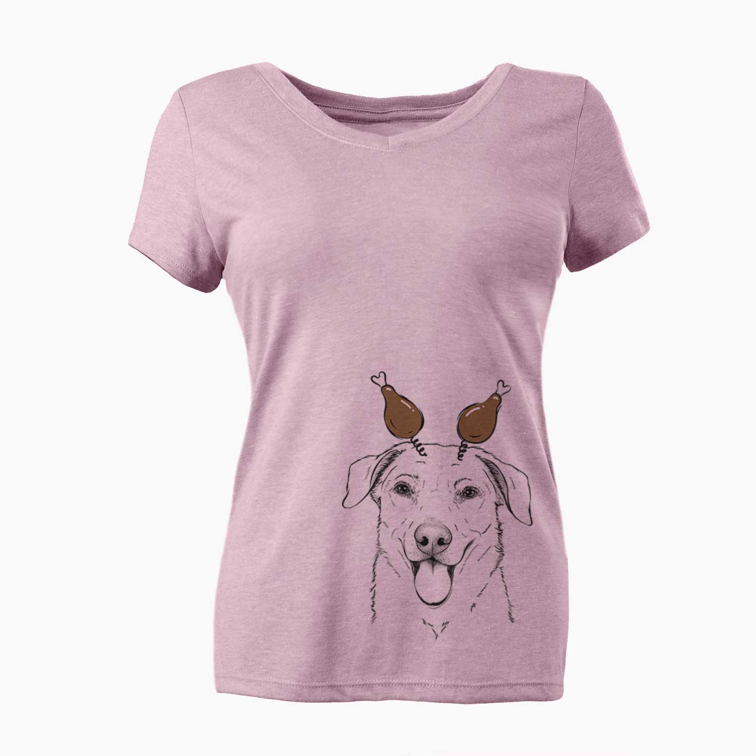 Thanksgiving Hudson the Shepherd - Women's V-neck Shirt