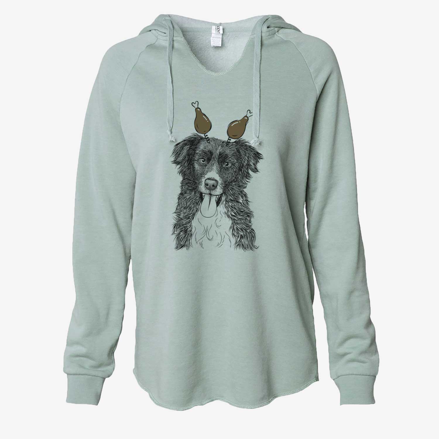 Thanksgiving Indi the Border Collie - Cali Wave Hooded Sweatshirt