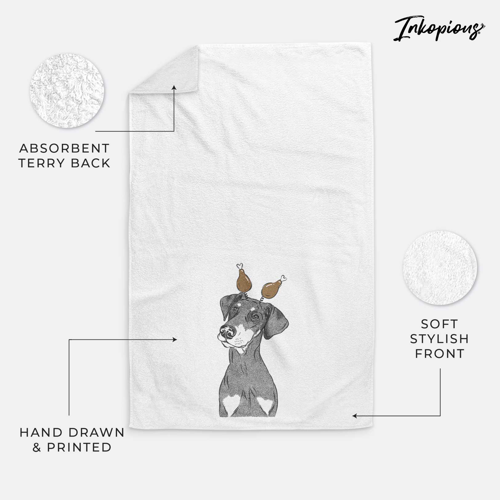 Iroh the Doberman Pinscher Decorative Hand Towel