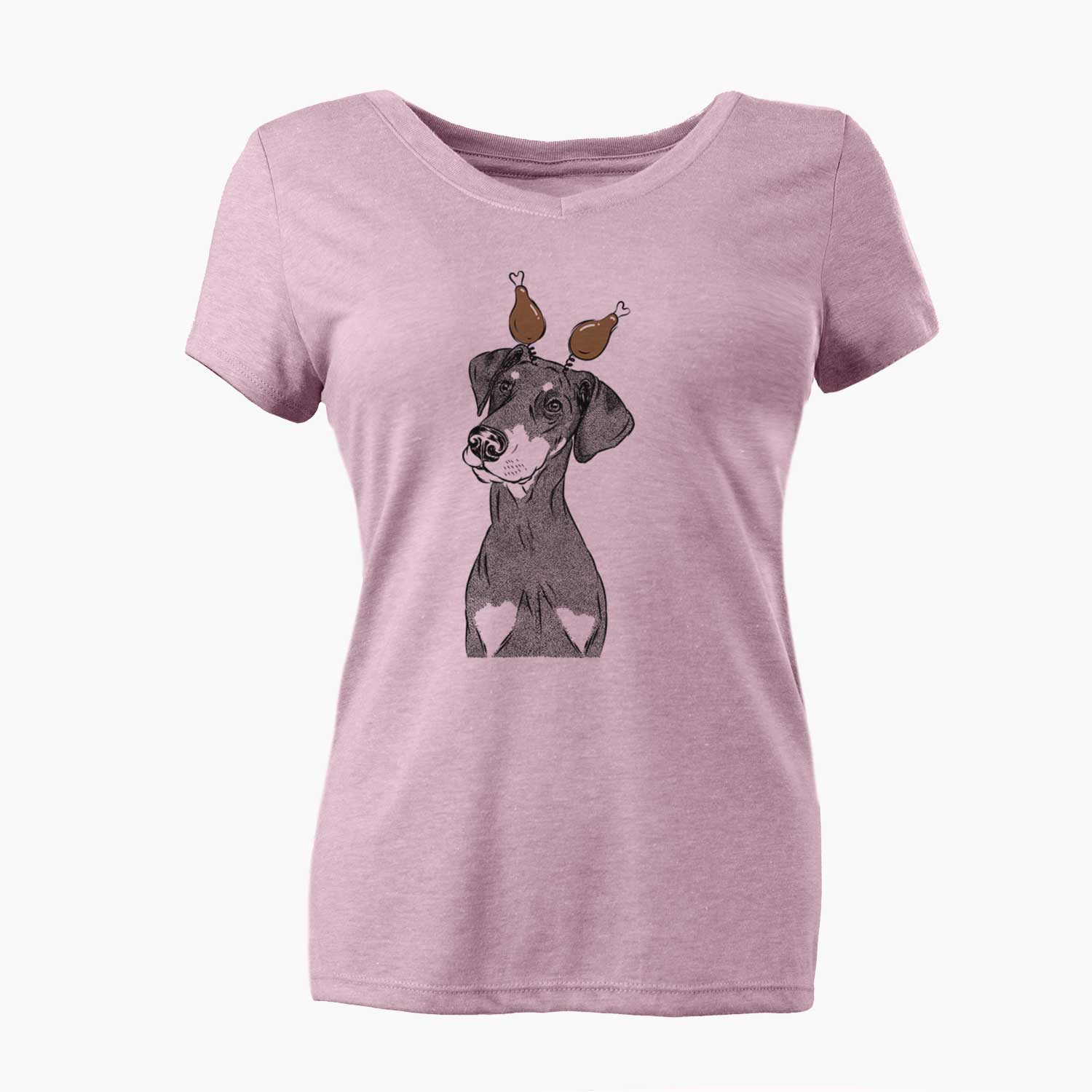 Thanksgiving Iroh the Doberman Pinscher - Women's V-neck Shirt