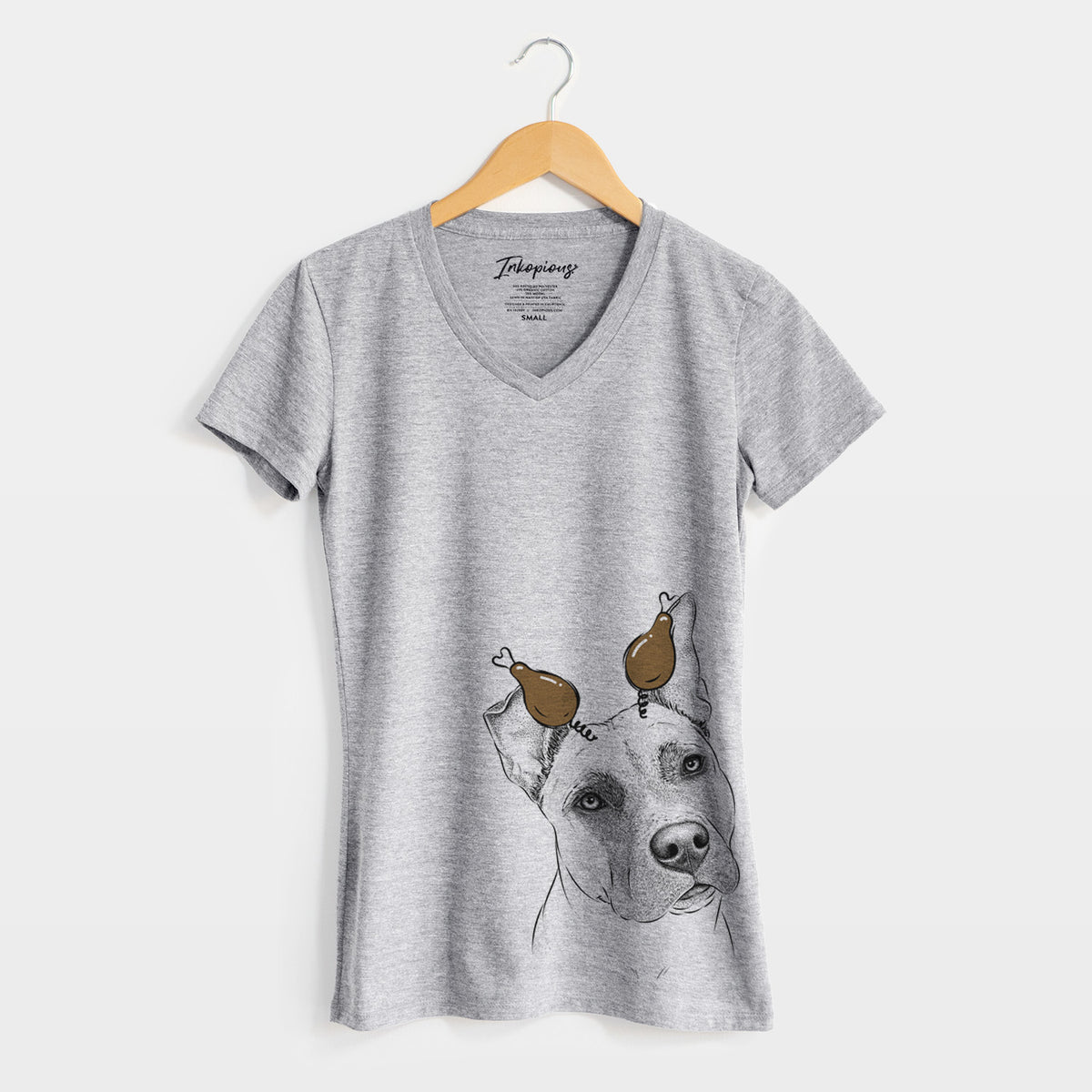 Thanksgiving Ivy the Pitbull Mix - Women's Perfect V-neck Shirt