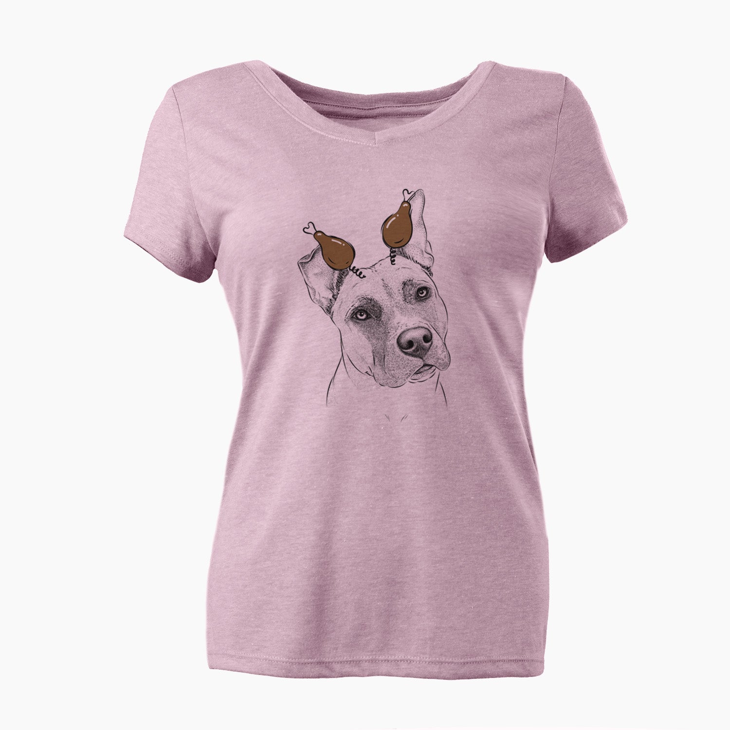 Thanksgiving Ivy the Pitbull Mix - Women's Perfect V-neck Shirt