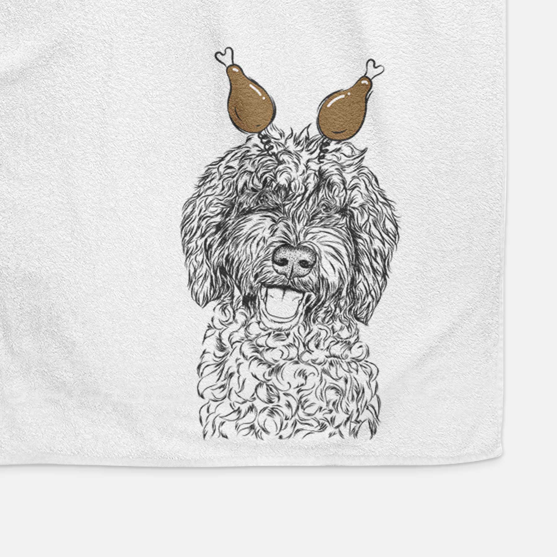 Jack the Chocolate Labradoodle Decorative Hand Towel