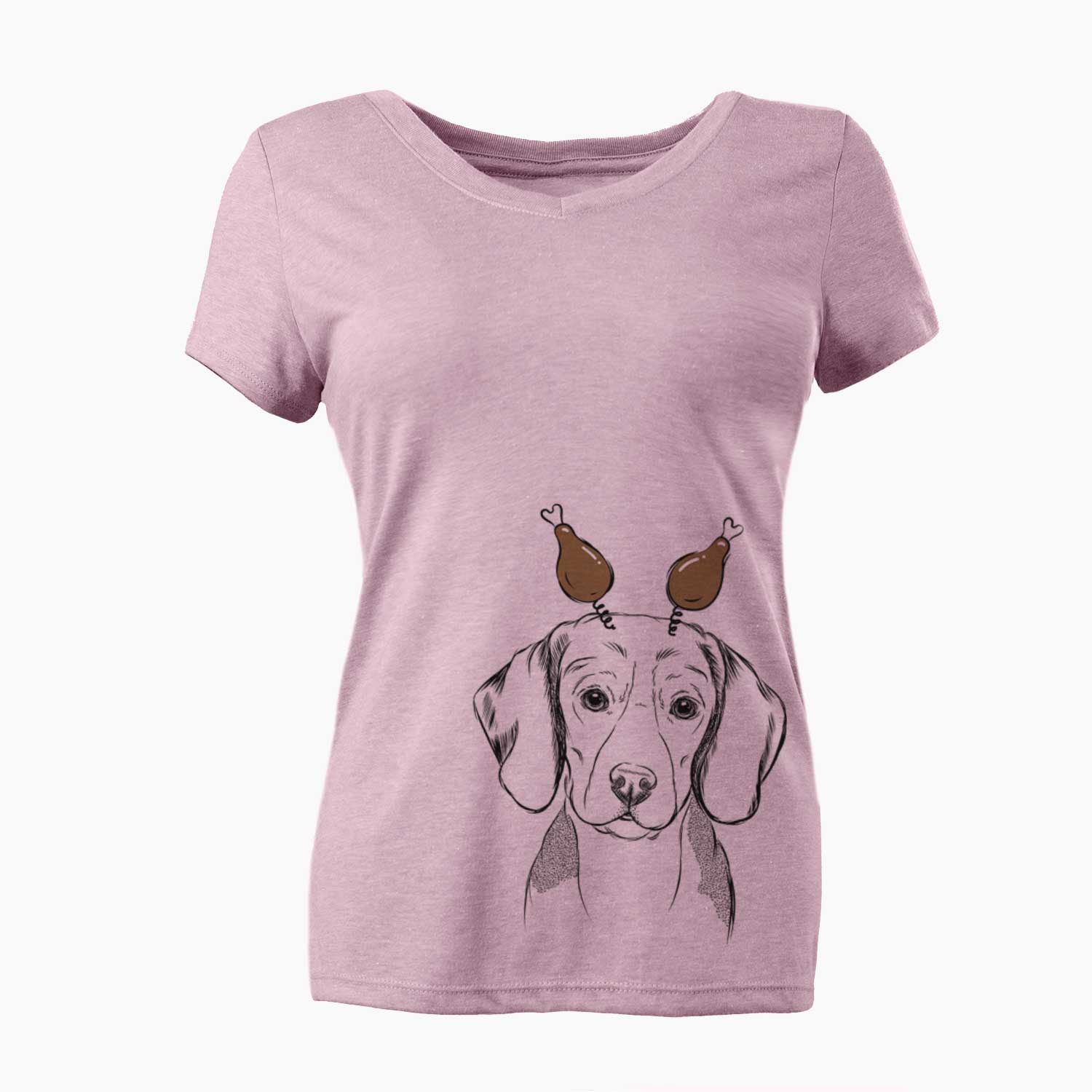 Thanksgiving Jake the Beagle - Women's V-neck Shirt