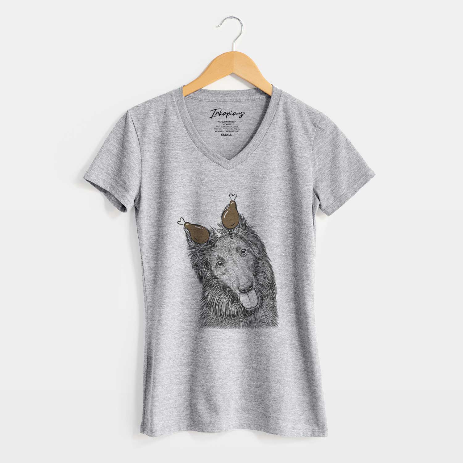 Thanksgiving Jaxx the Belgian Tervuren - Women's V-neck Shirt