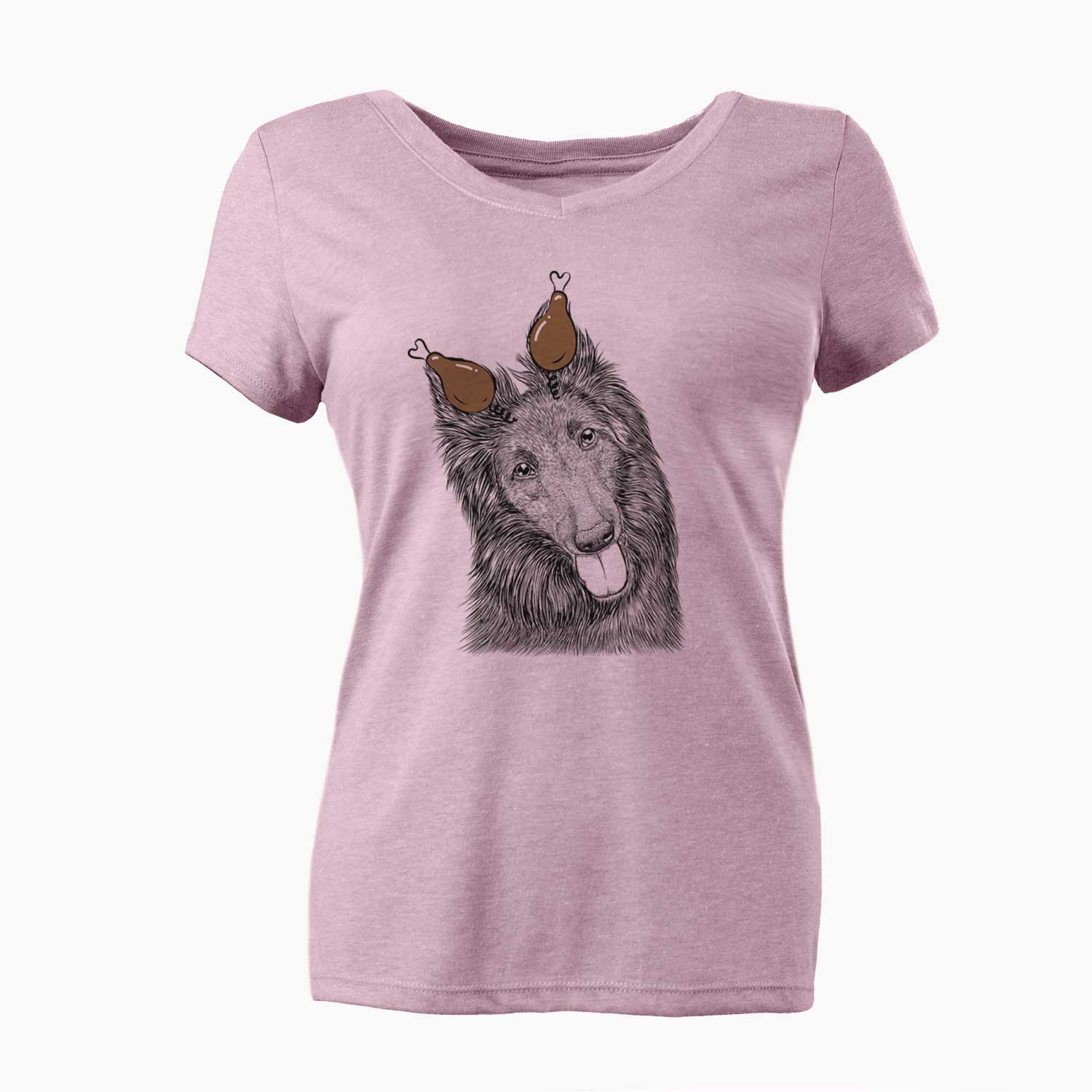 Thanksgiving Jaxx the Belgian Tervuren - Women's V-neck Shirt