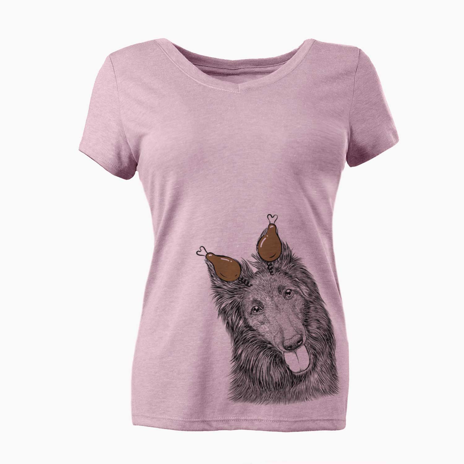 Thanksgiving Jaxx the Belgian Tervuren - Women's V-neck Shirt