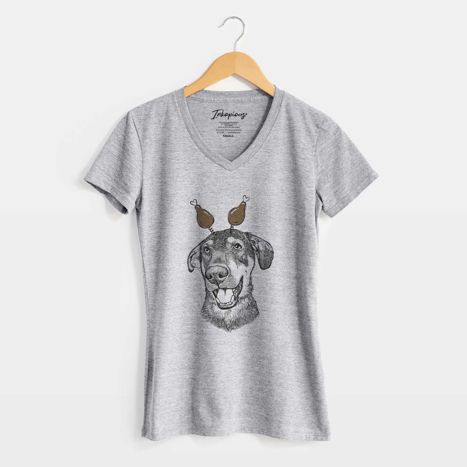 Thanksgiving Jet the Mixed Breed - Women's V-neck Shirt