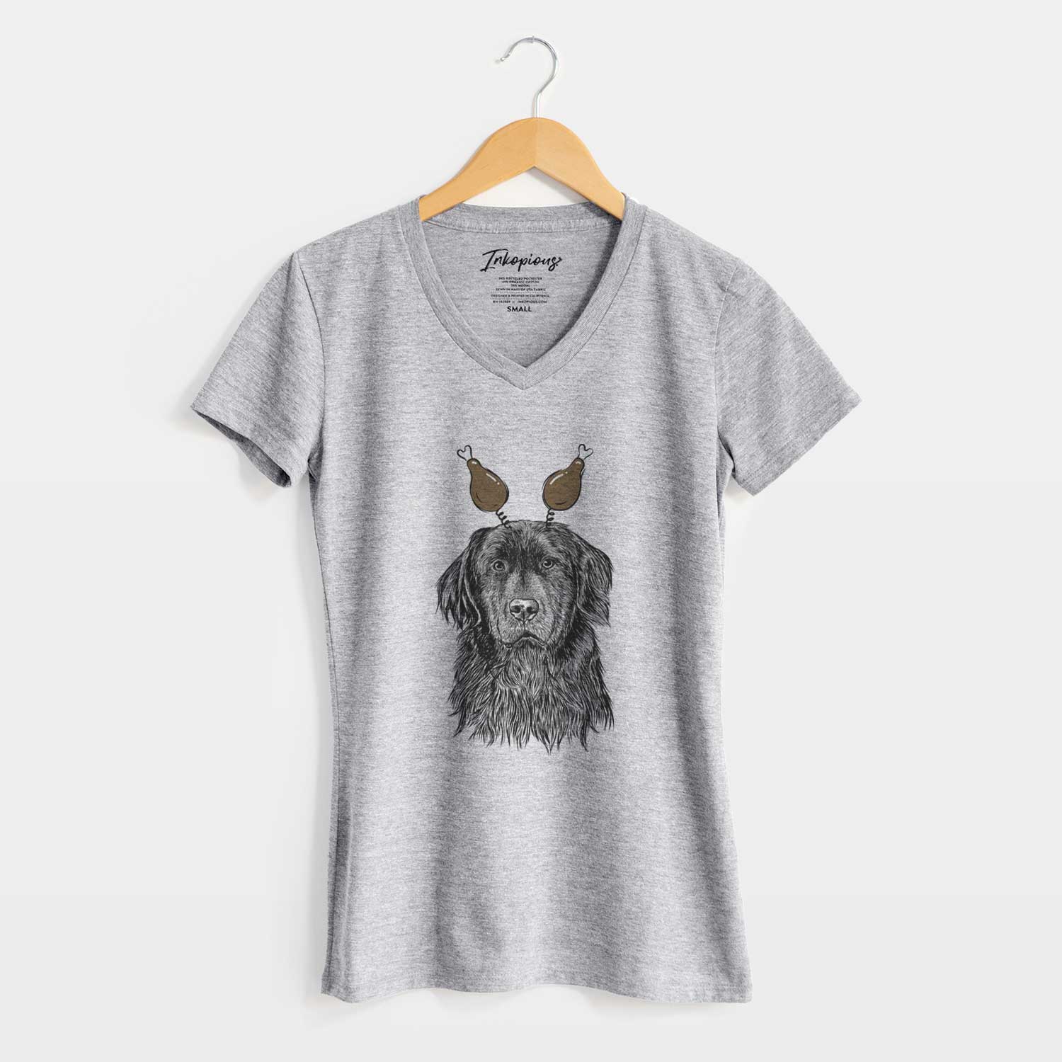 Thanksgiving Jinx the Newfoundland - Women's V-neck Shirt