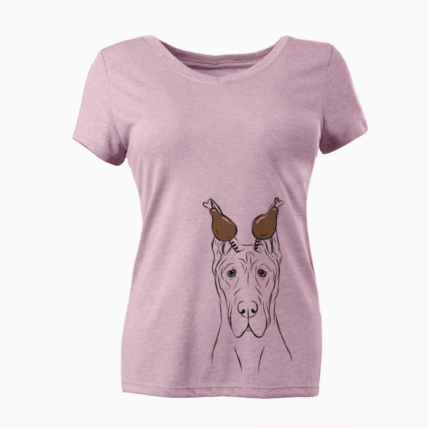 Thanksgiving Jude the Great Dane - Women's V-neck Shirt