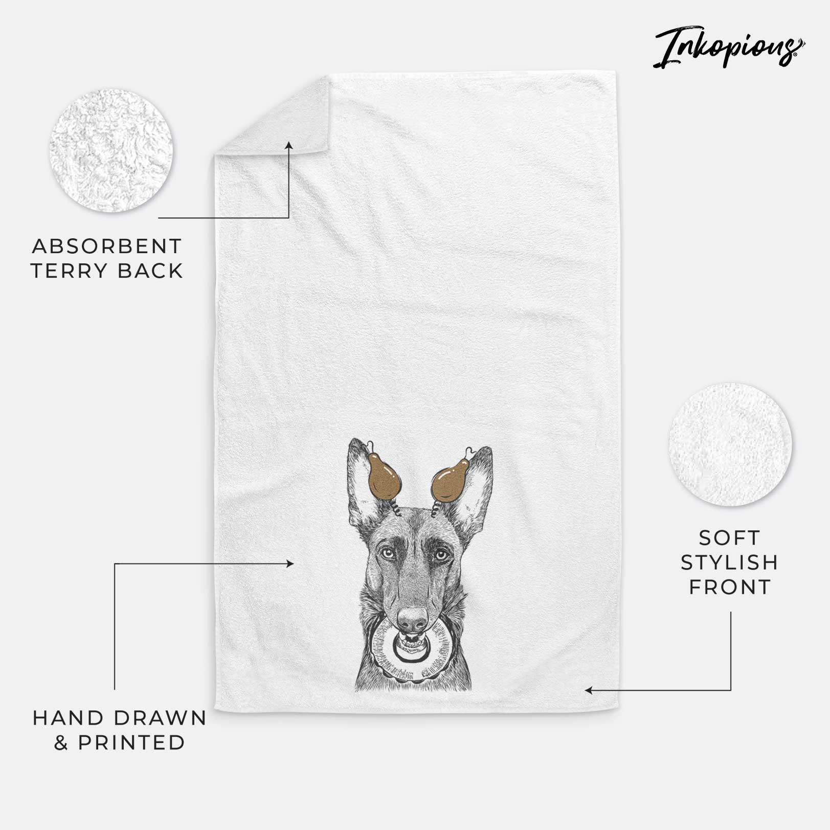 Juno the Belgian Malinois Decorative Hand Towel