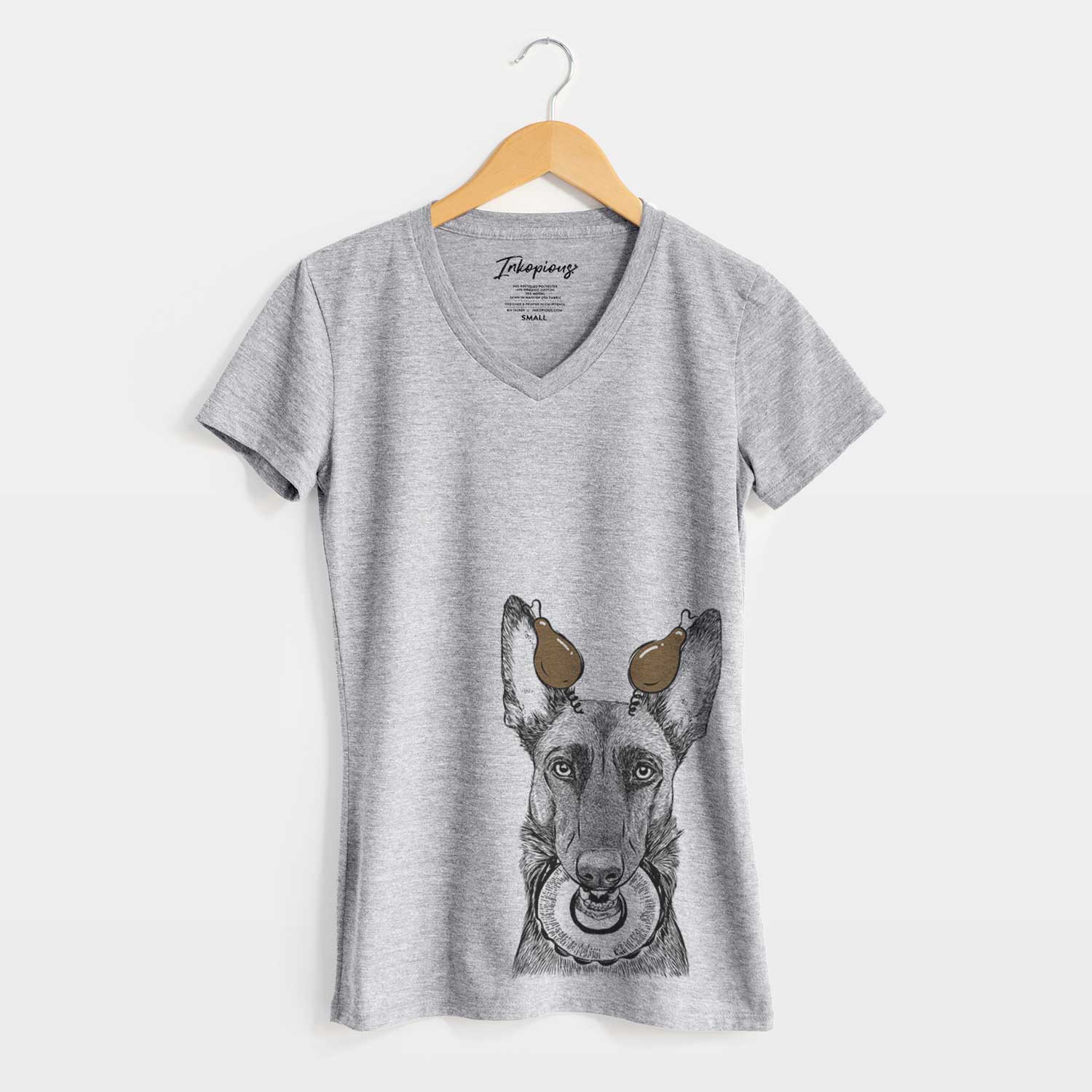 Thanksgiving Juno the Belgian Malinois - Women's V-neck Shirt