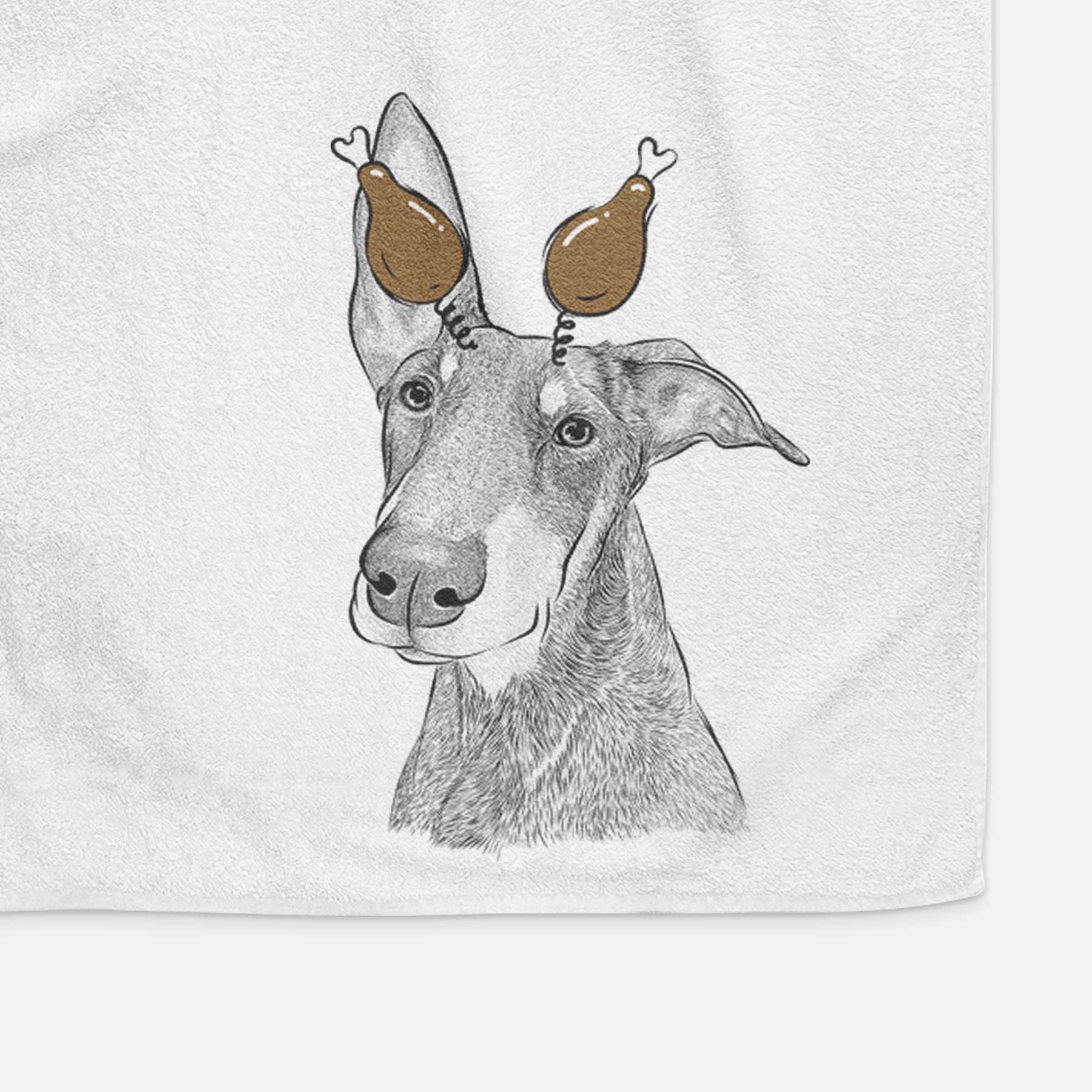 Kain the Doberman Pinscher Decorative Hand Towel