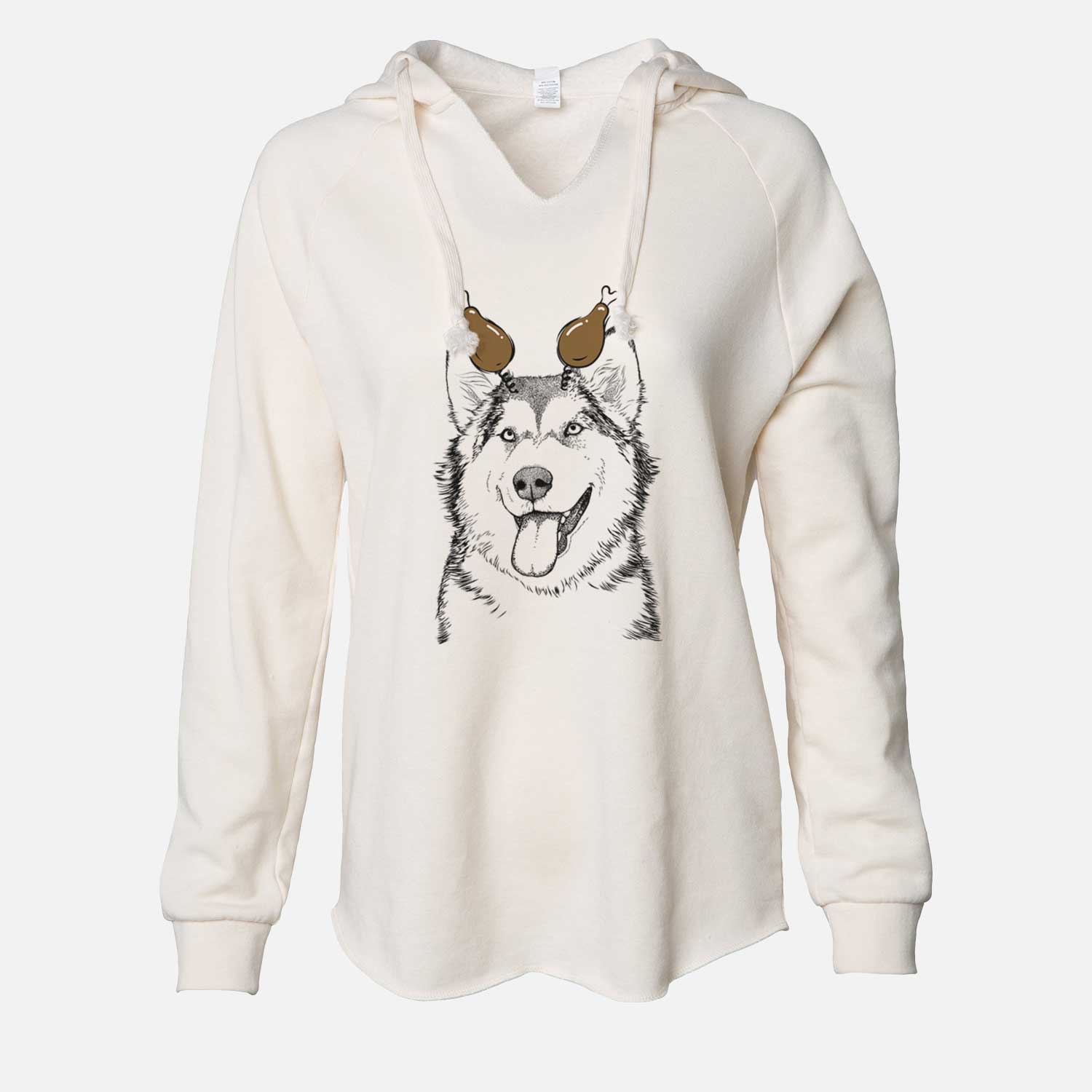 Thanksgiving Kaskae the Alaskan Malamute - Cali Wave Hooded Sweatshirt