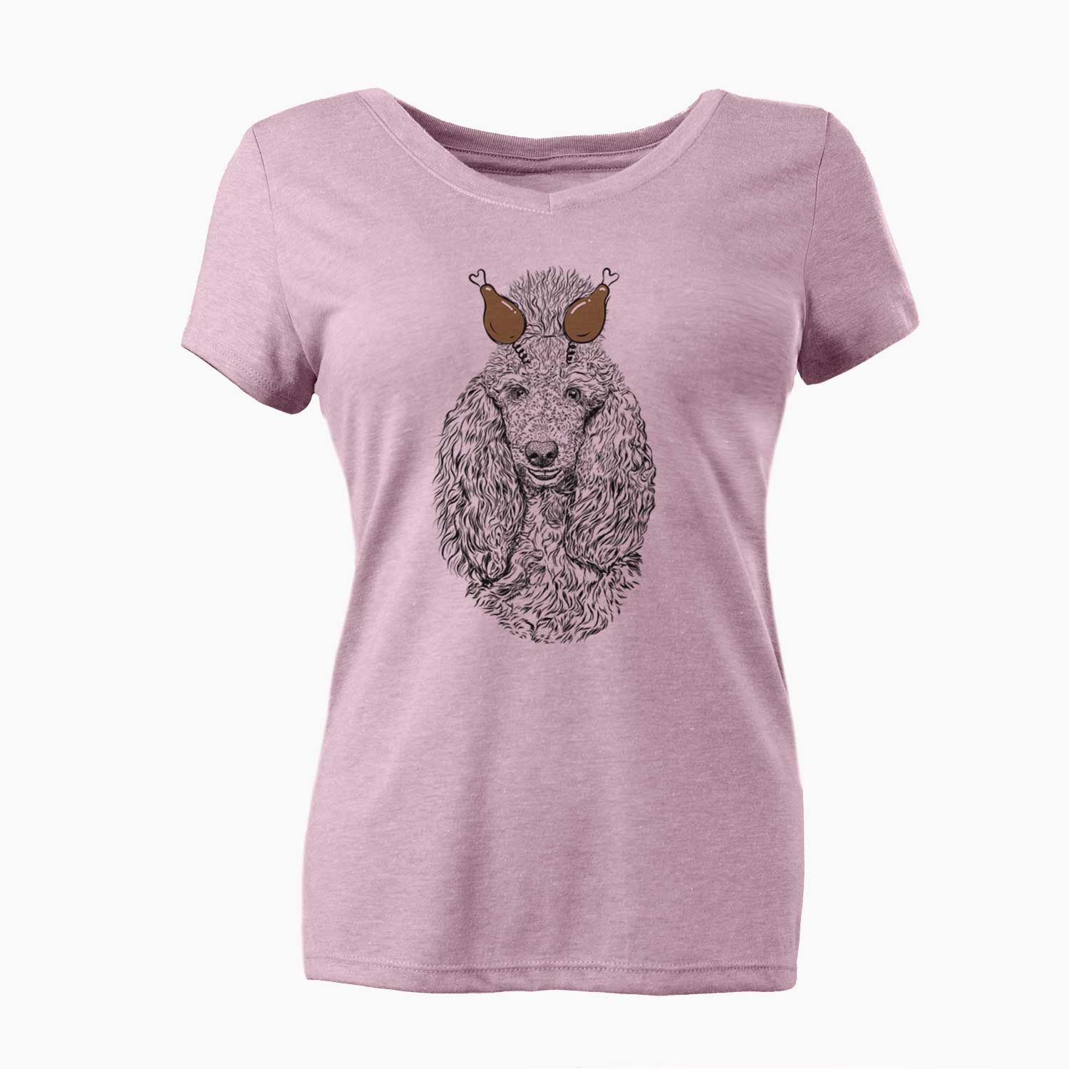 Thanksgiving Kenna the Standard Poodle - Women's V-neck Shirt