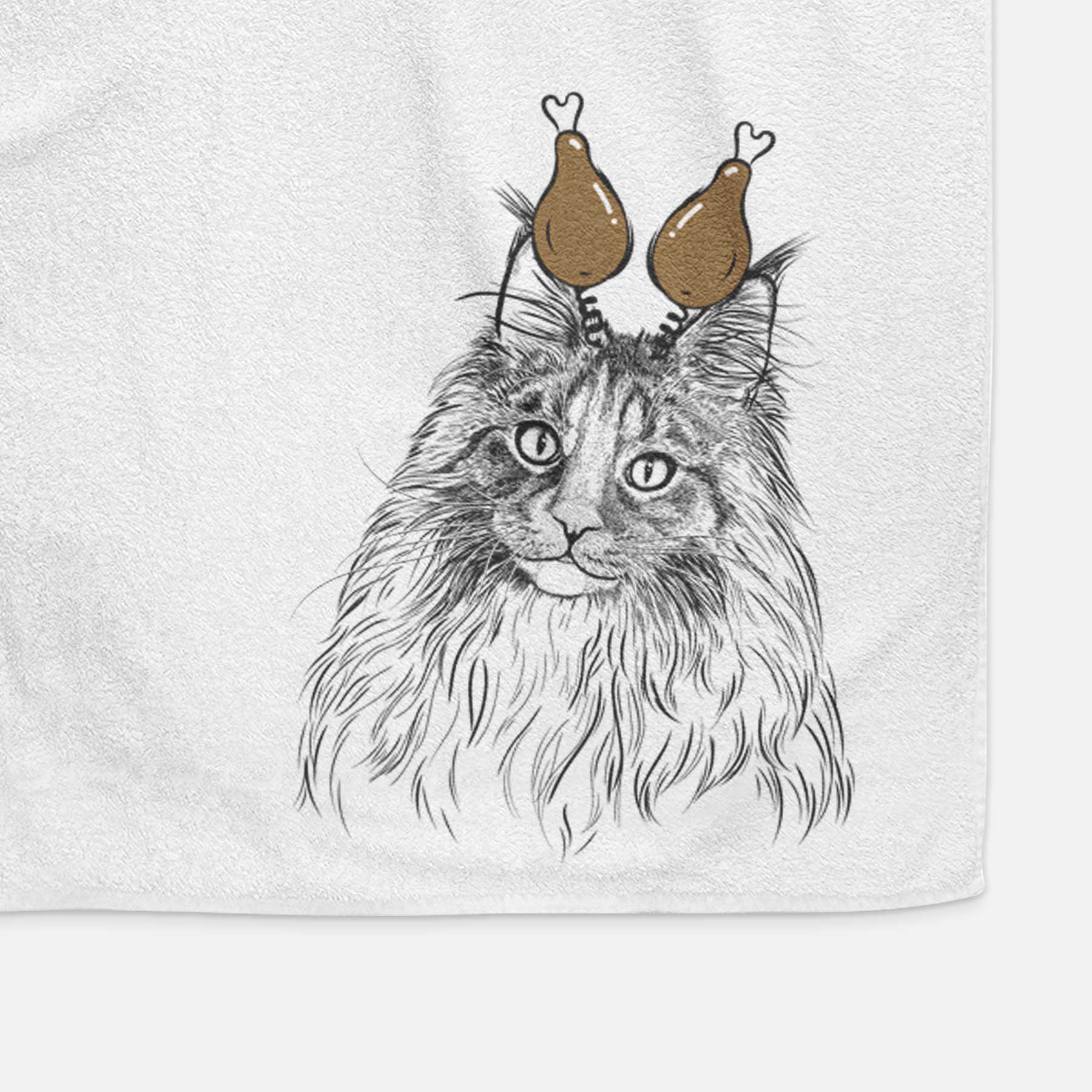 Kiki the Maine Coon Cat Decorative Hand Towel