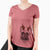 Thanksgiving Kingsleigh the French Bulldog - Women's V-neck Shirt