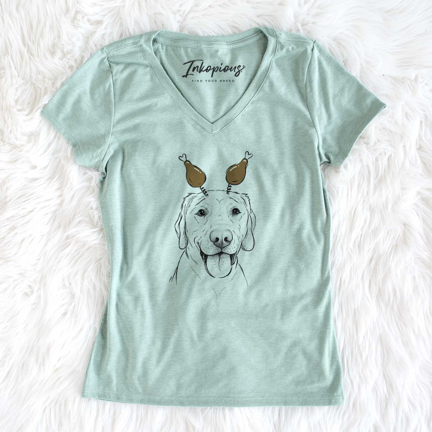 Thanksgiving Klay the Labrador Retriever - Women's V-neck Shirt