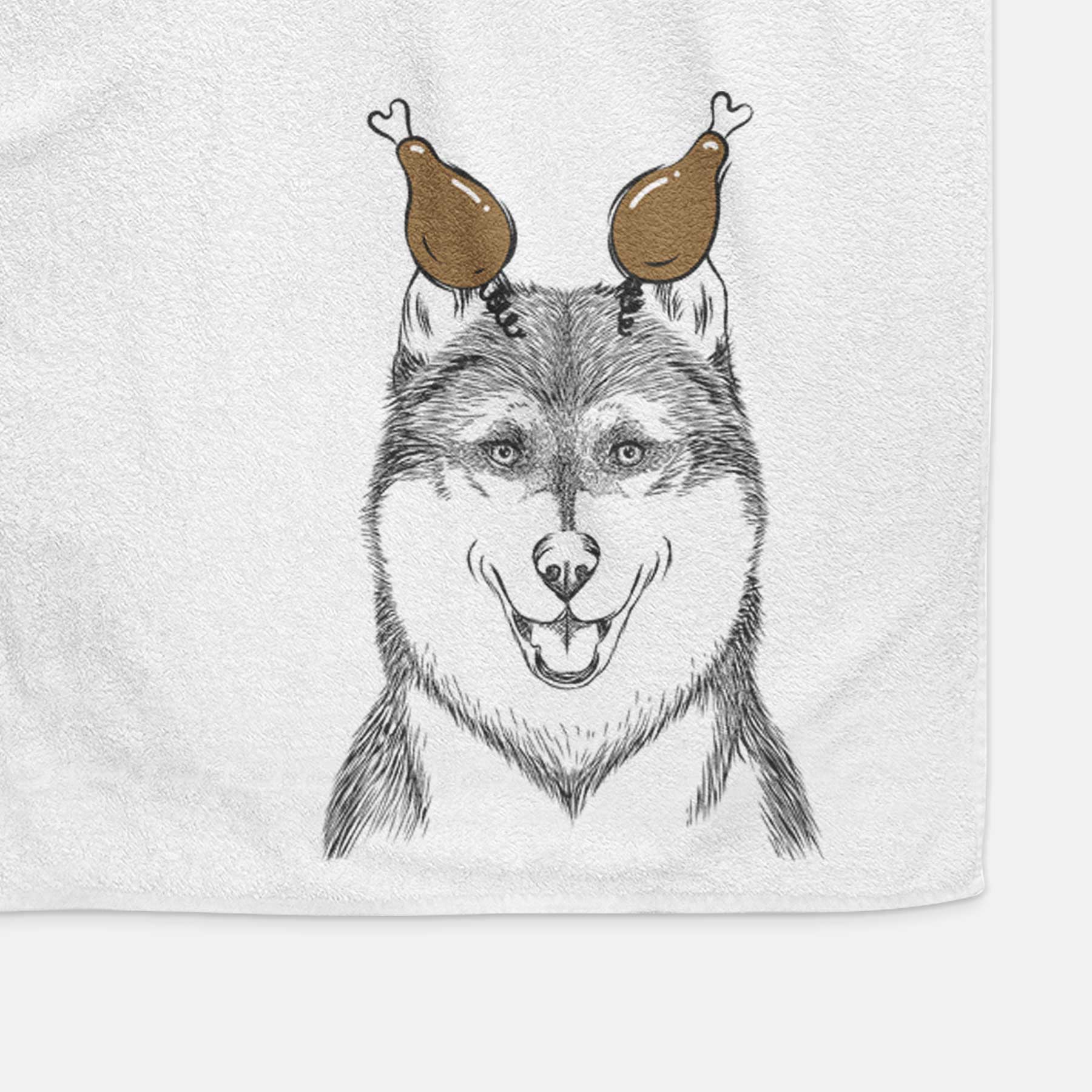 Koda the Siberian Husky Decorative Hand Towel