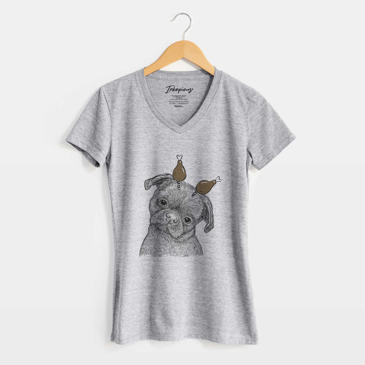 Thanksgiving Koko the Shih Tzu - Women's V-neck Shirt