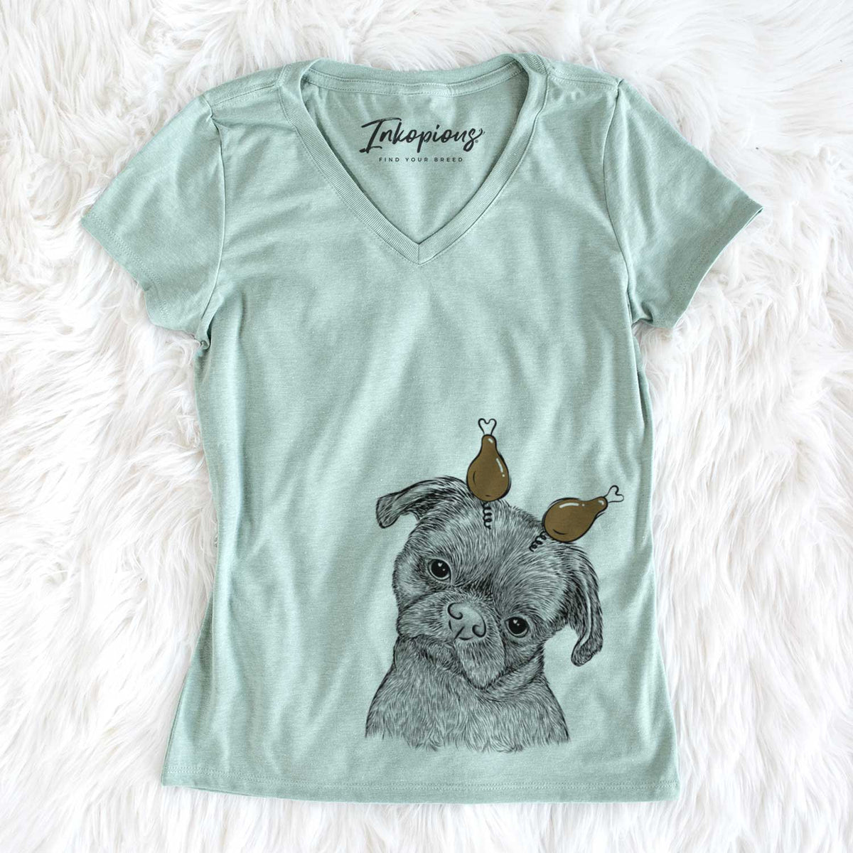 Thanksgiving Koko the Shih Tzu - Women&#39;s V-neck Shirt