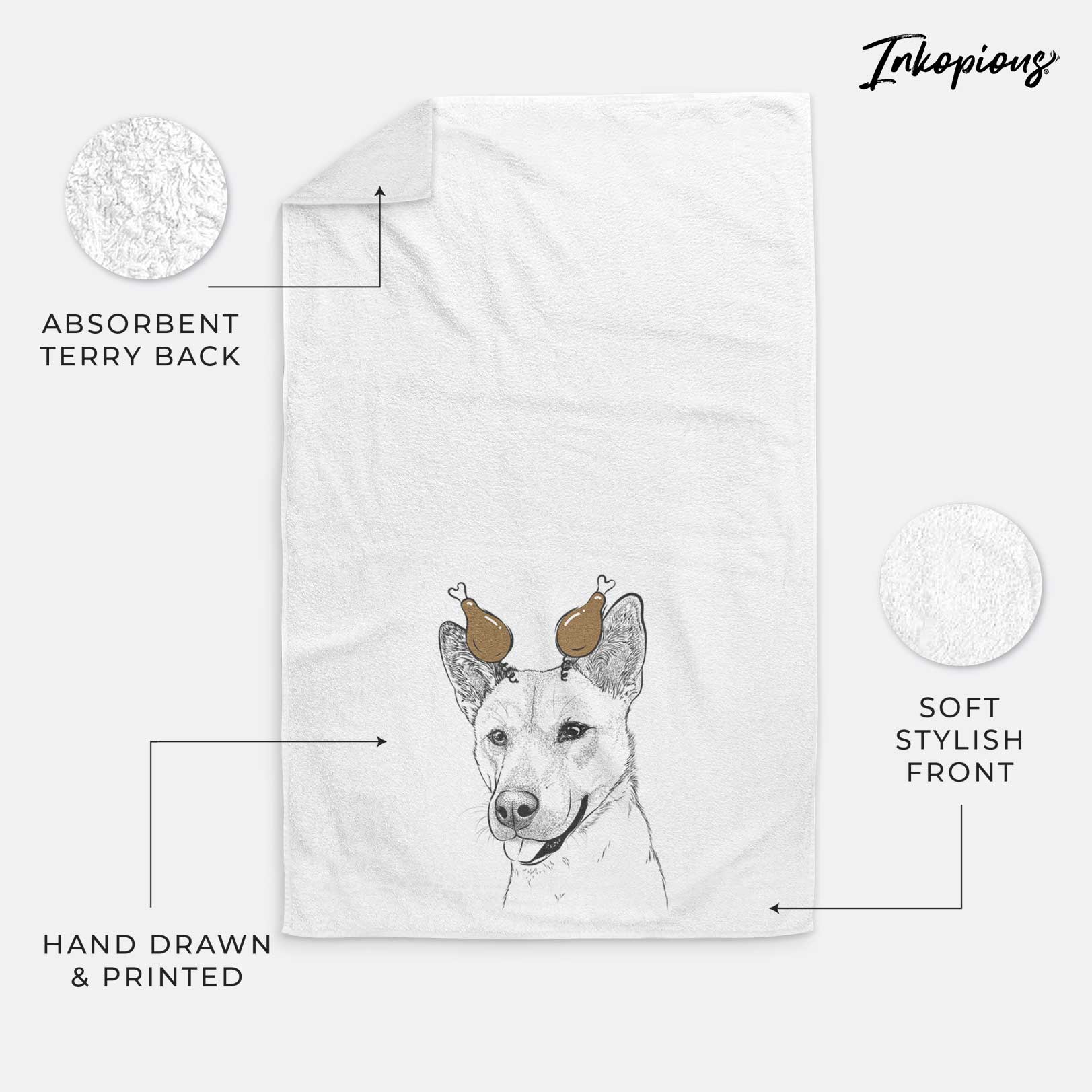 Kulfi the Jindo Shiba Inu Mix Decorative Hand Towel