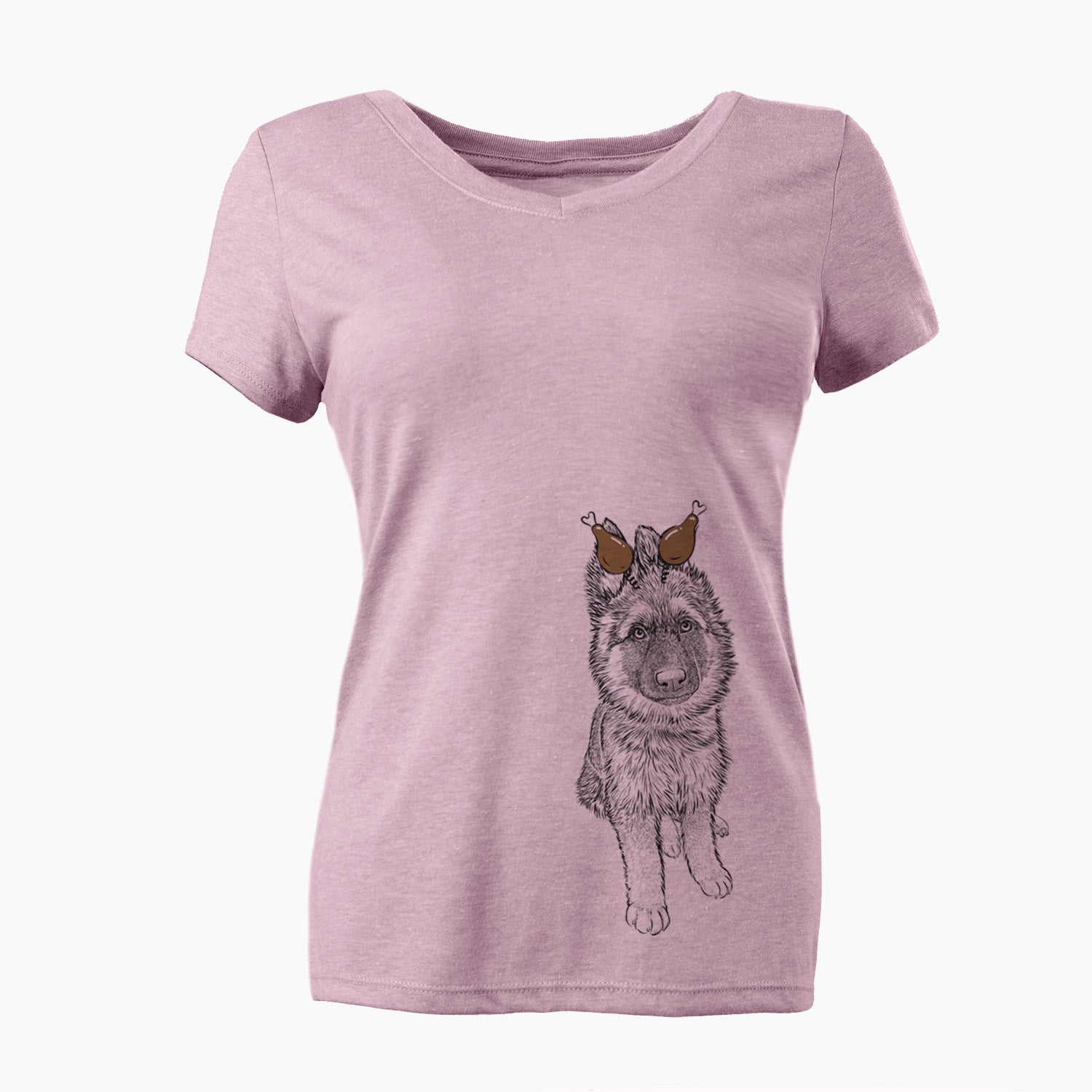 Thanksgiving Kuyo the German Shepherd - Women's Perfect V-neck Shirt