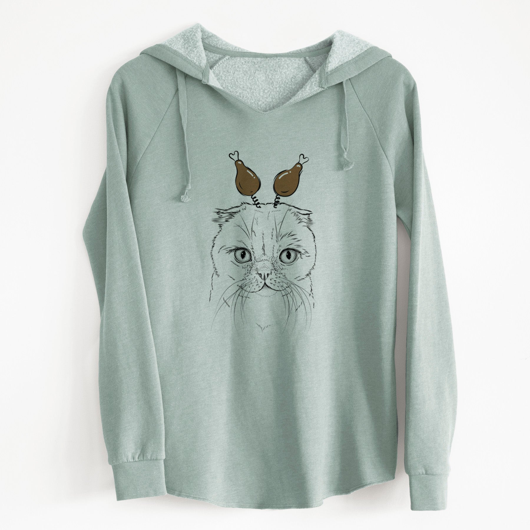 Thanksgiving Lina the Exotic Fold Cat - Cali Wave Hooded Sweatshirt