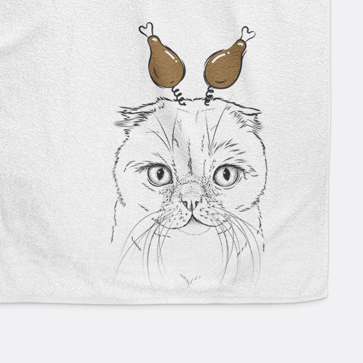 Lina the Exotic Fold Cat Decorative Hand Towel