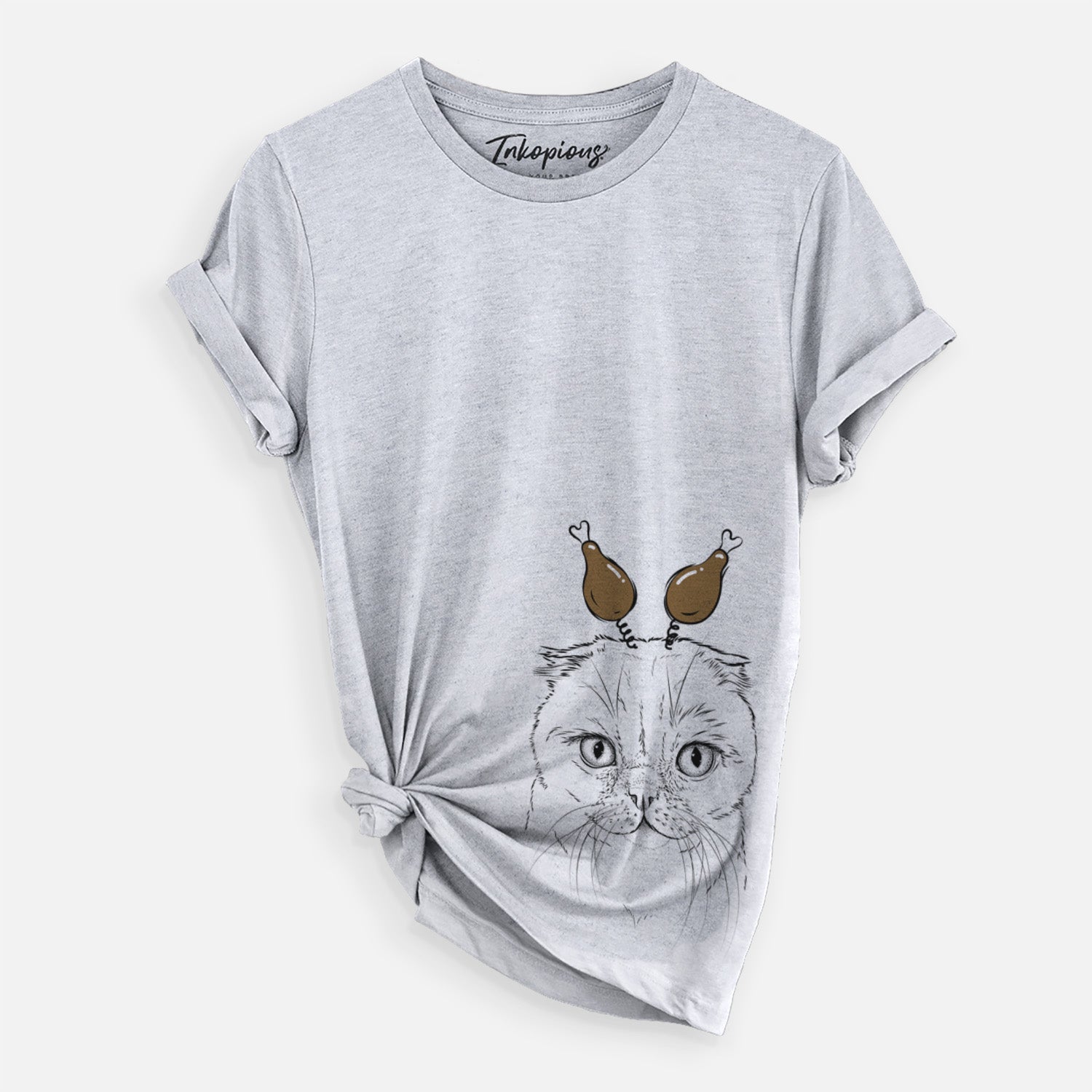 Thanksgiving Lina the Exotic Fold Cat - Unisex Crewneck