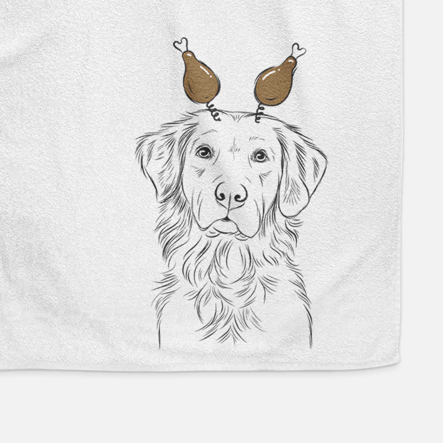 Linden the Golden Retriever Decorative Hand Towel