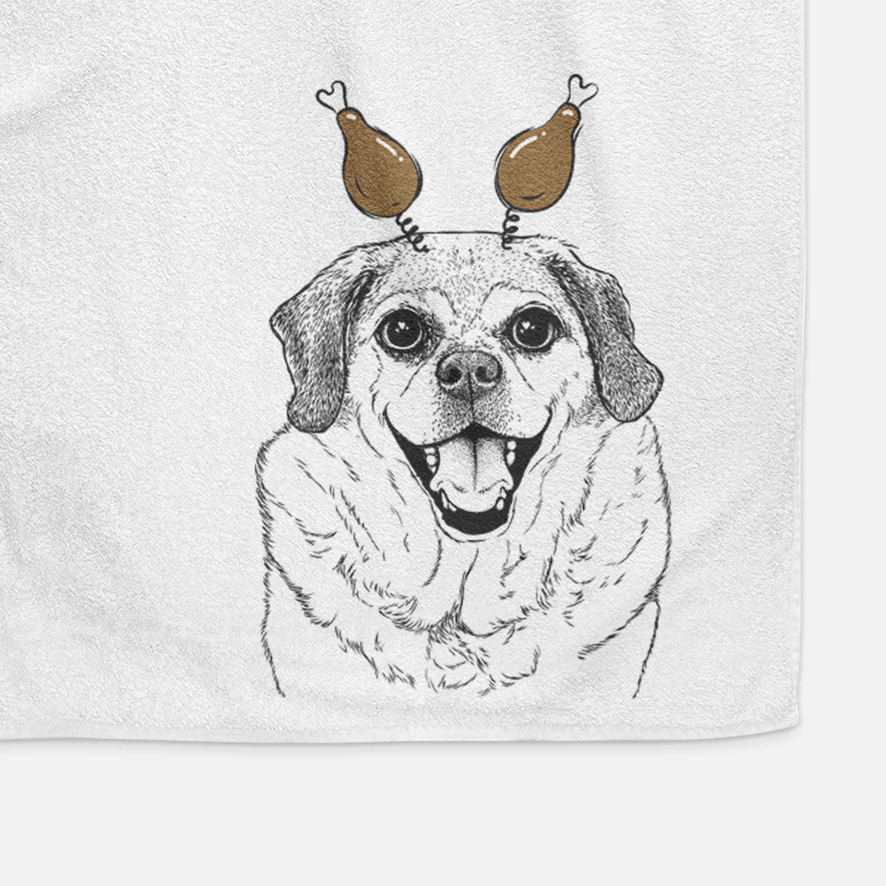 Little Man the Puggle Decorative Hand Towel