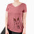 Thanksgiving Loki the Husky Shepherd Mix - Women's V-neck Shirt