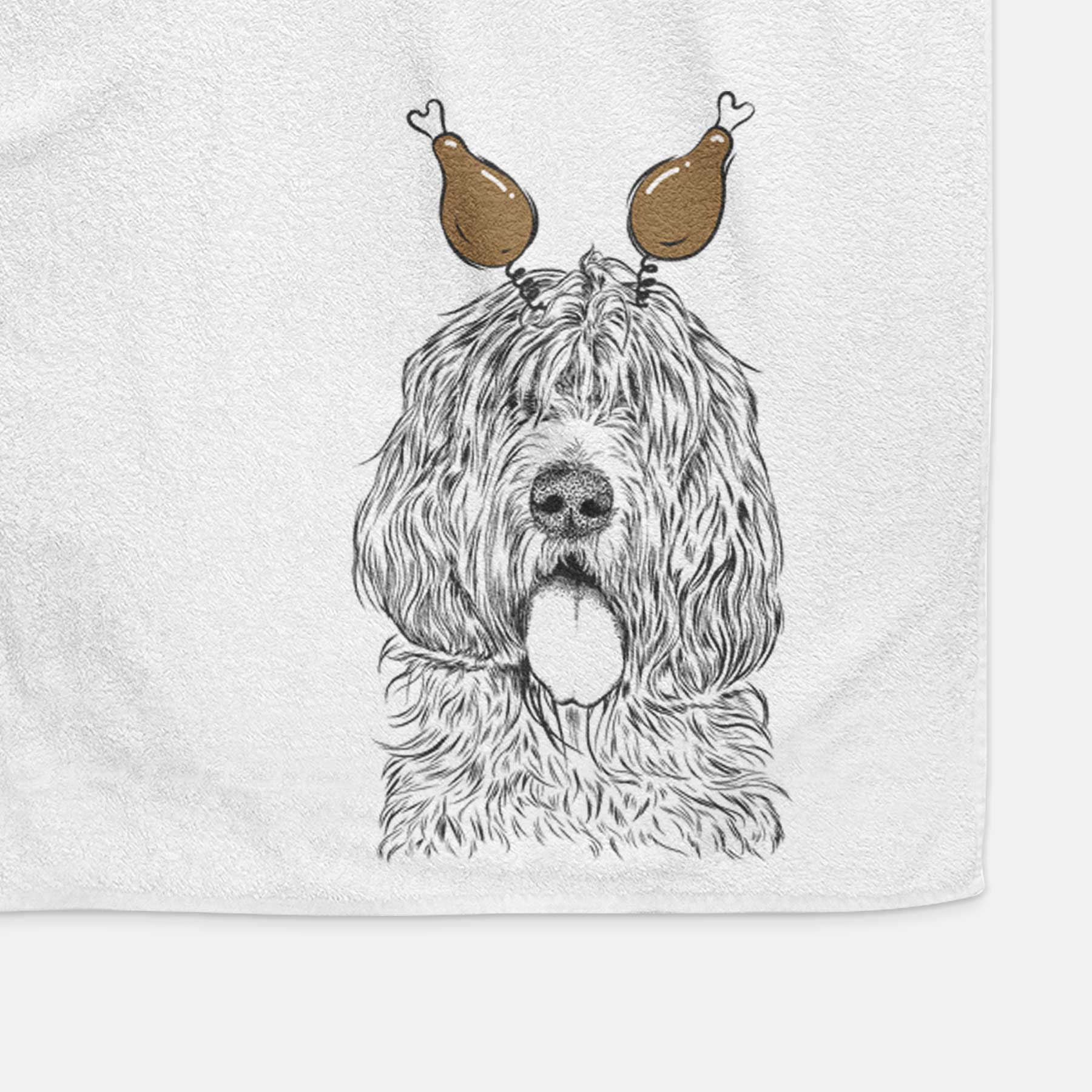 Lou the Otterhound Decorative Hand Towel