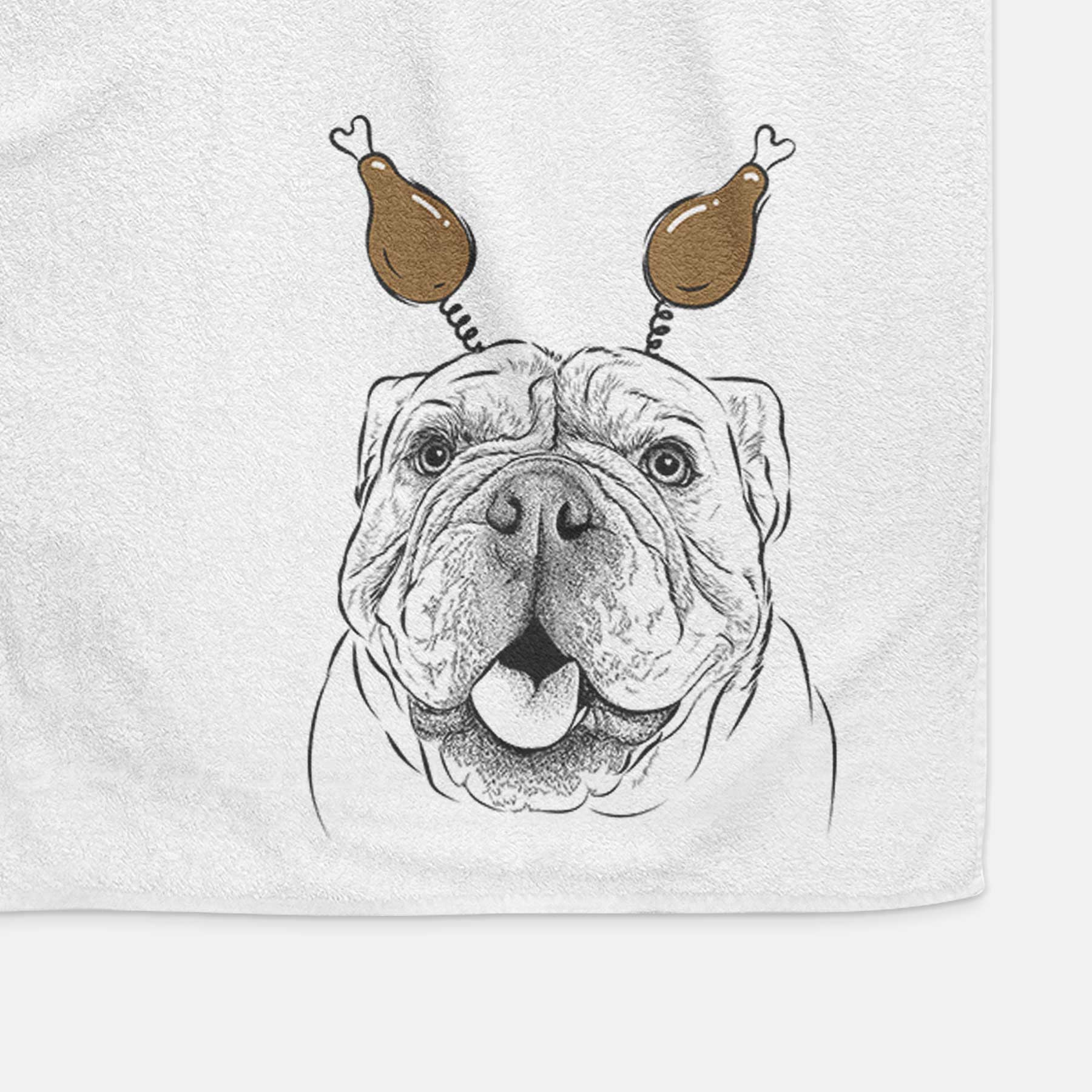 Louie the English Bulldog Decorative Hand Towel