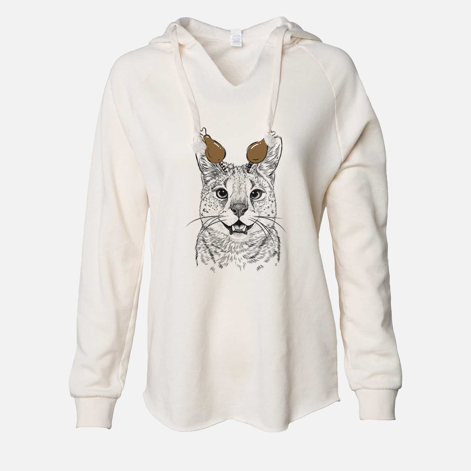 Thanksgiving Lucky the Serval Cat - Cali Wave Hooded Sweatshirt